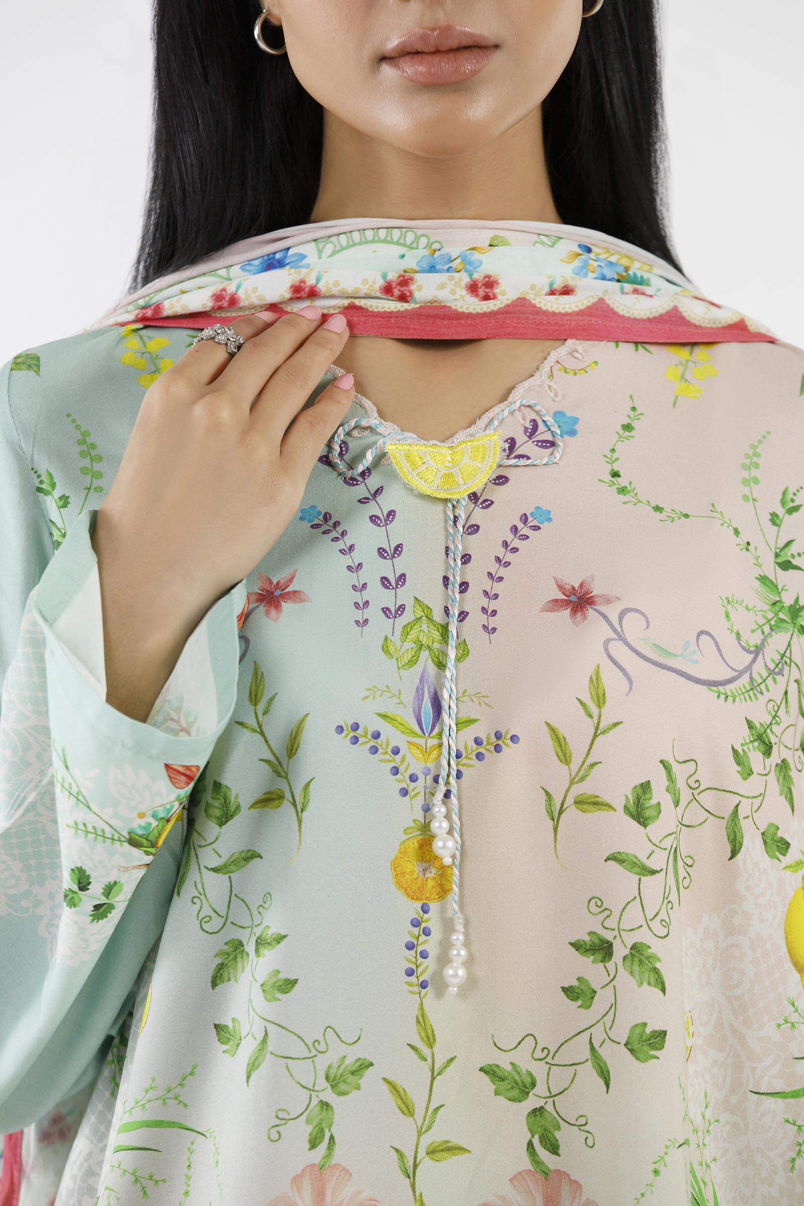 Stitched Embroidered Muzlin Suit