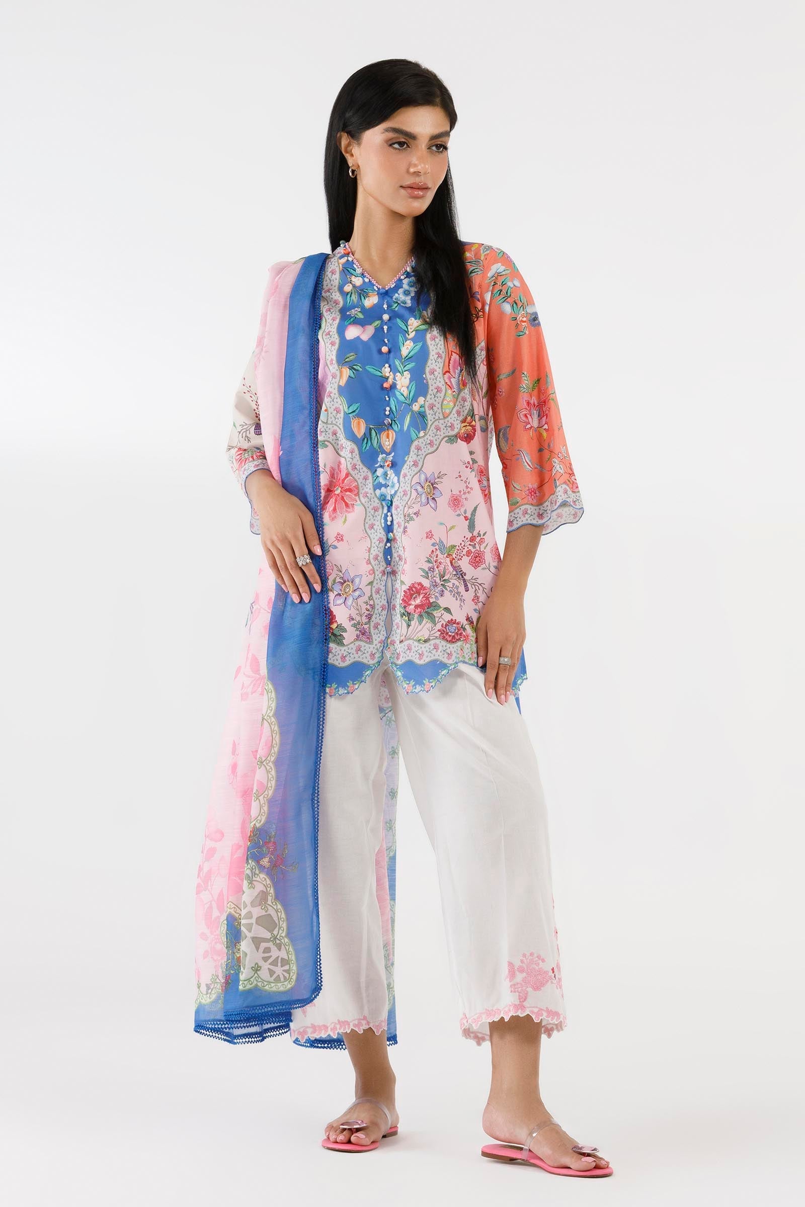 Stitched Printed Muzlin Suit