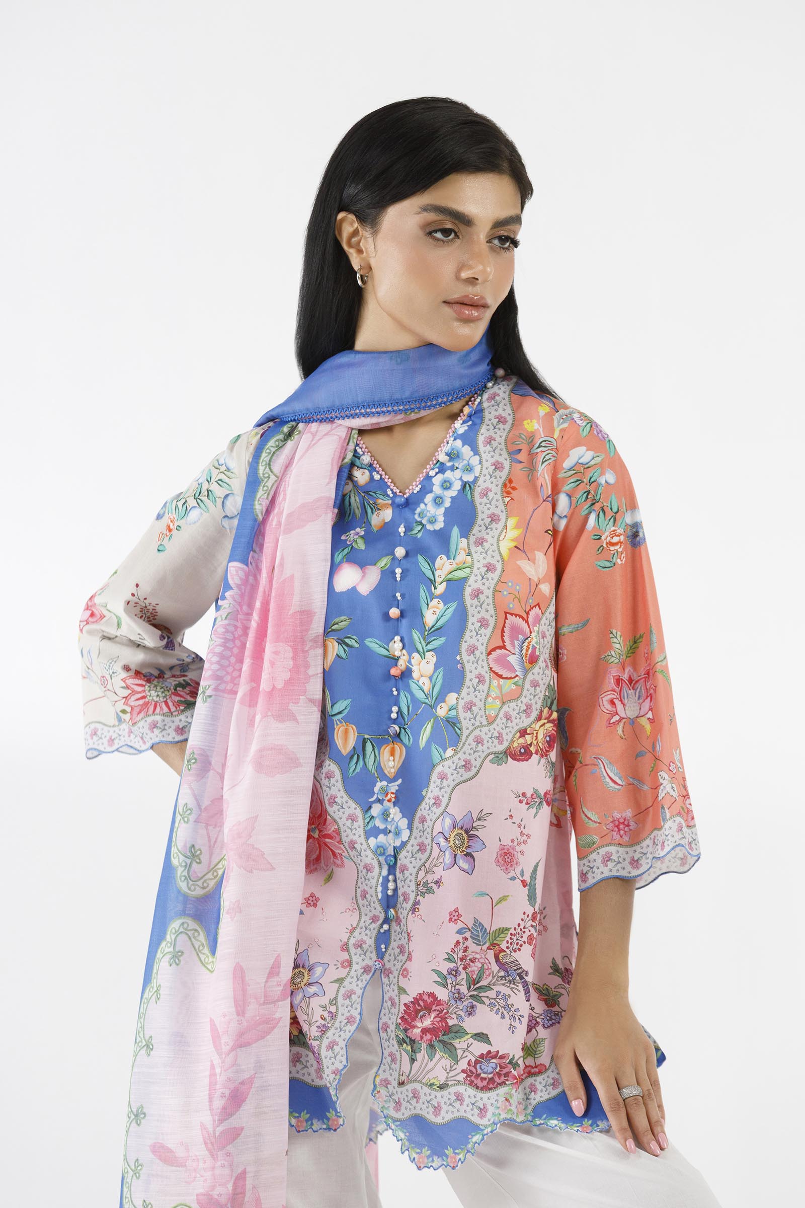 Stitched Printed Muzlin Suit