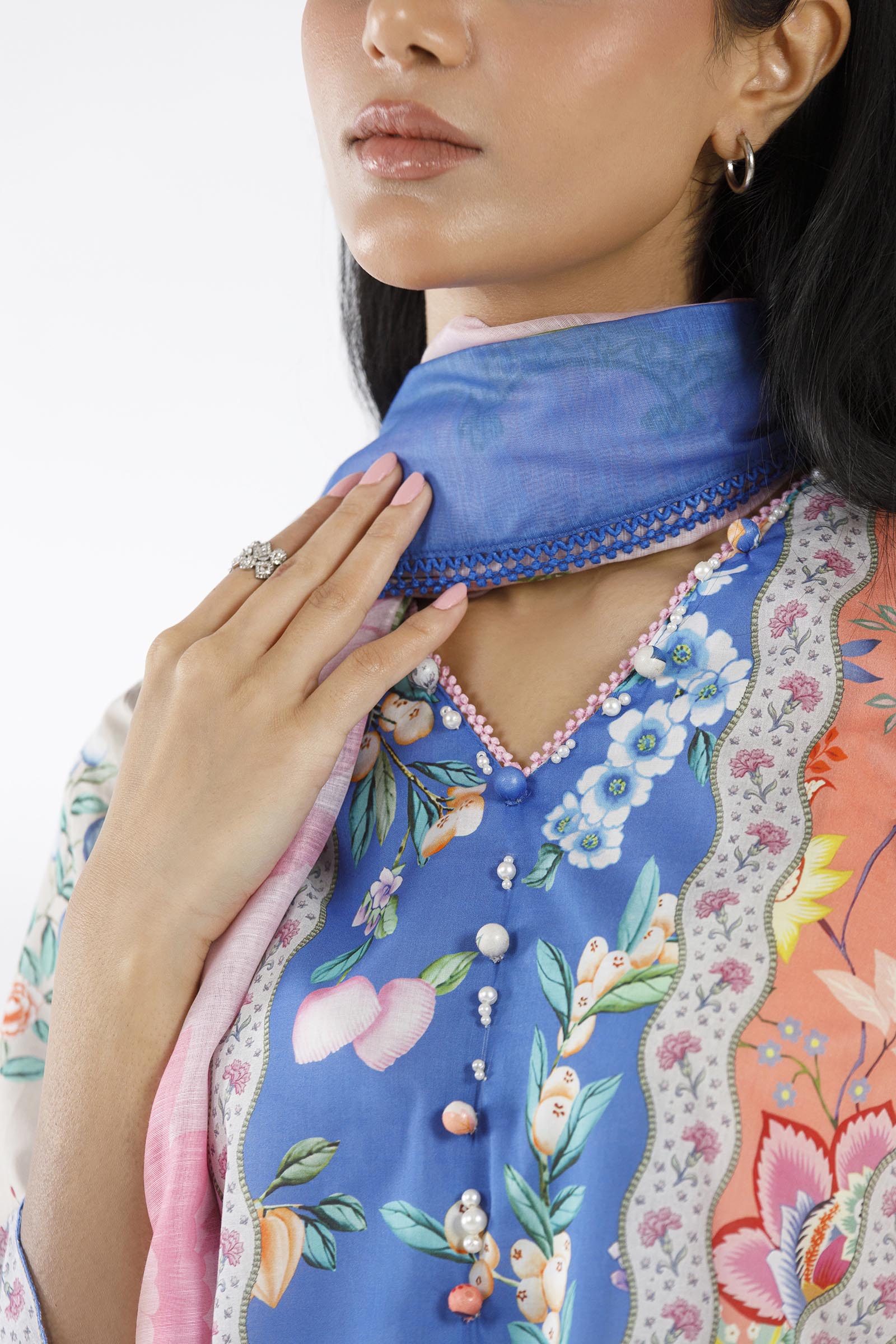 Stitched Printed Muzlin Suit
