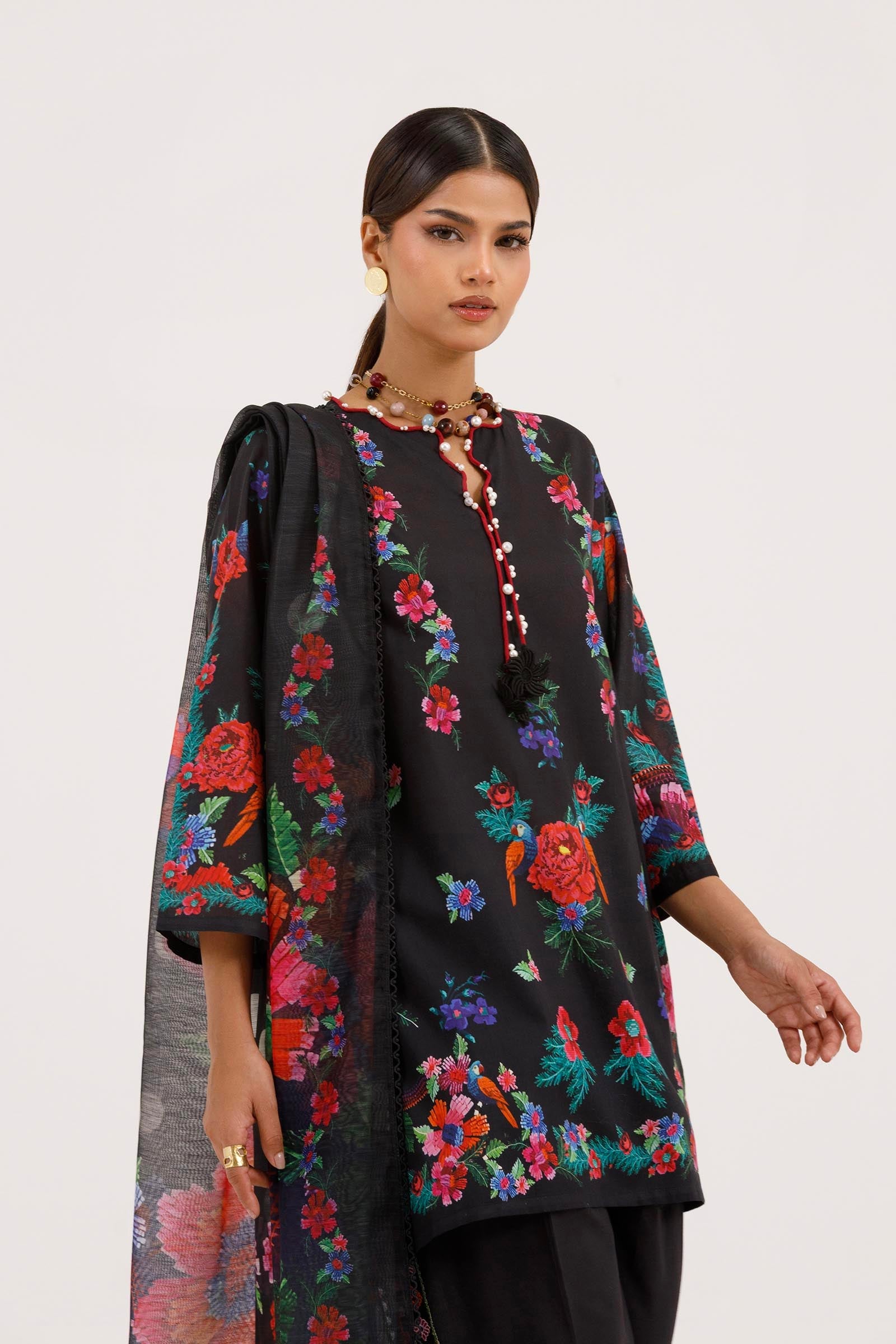 Stitched Embroidered Muzlin Suit