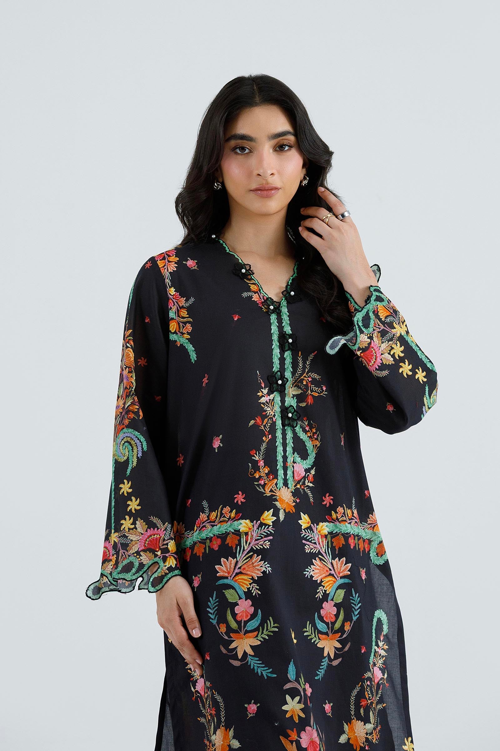 Stitched Embroidered Muzlin Suit