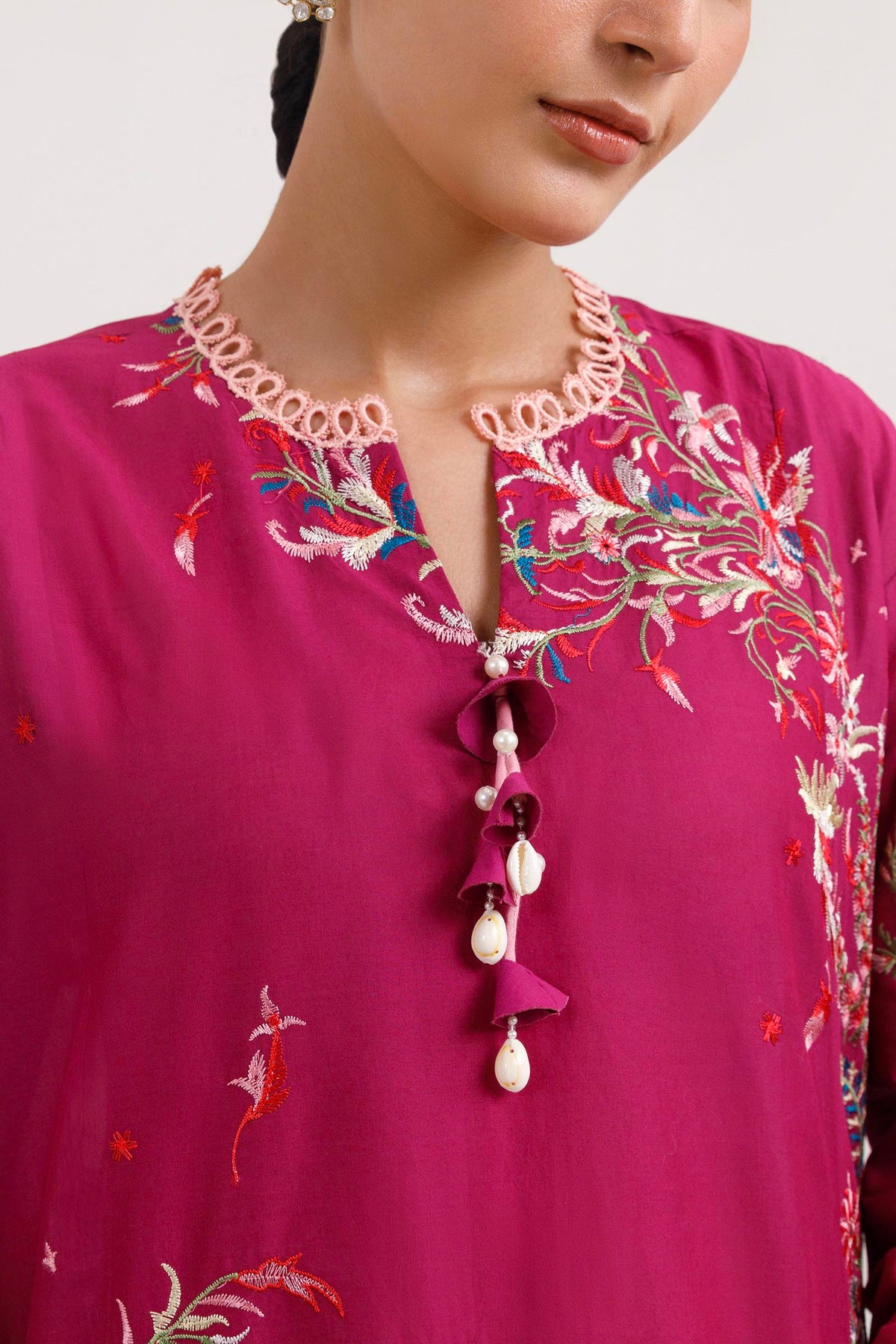 Stitched Embroidered Muzlin Lawn Suit