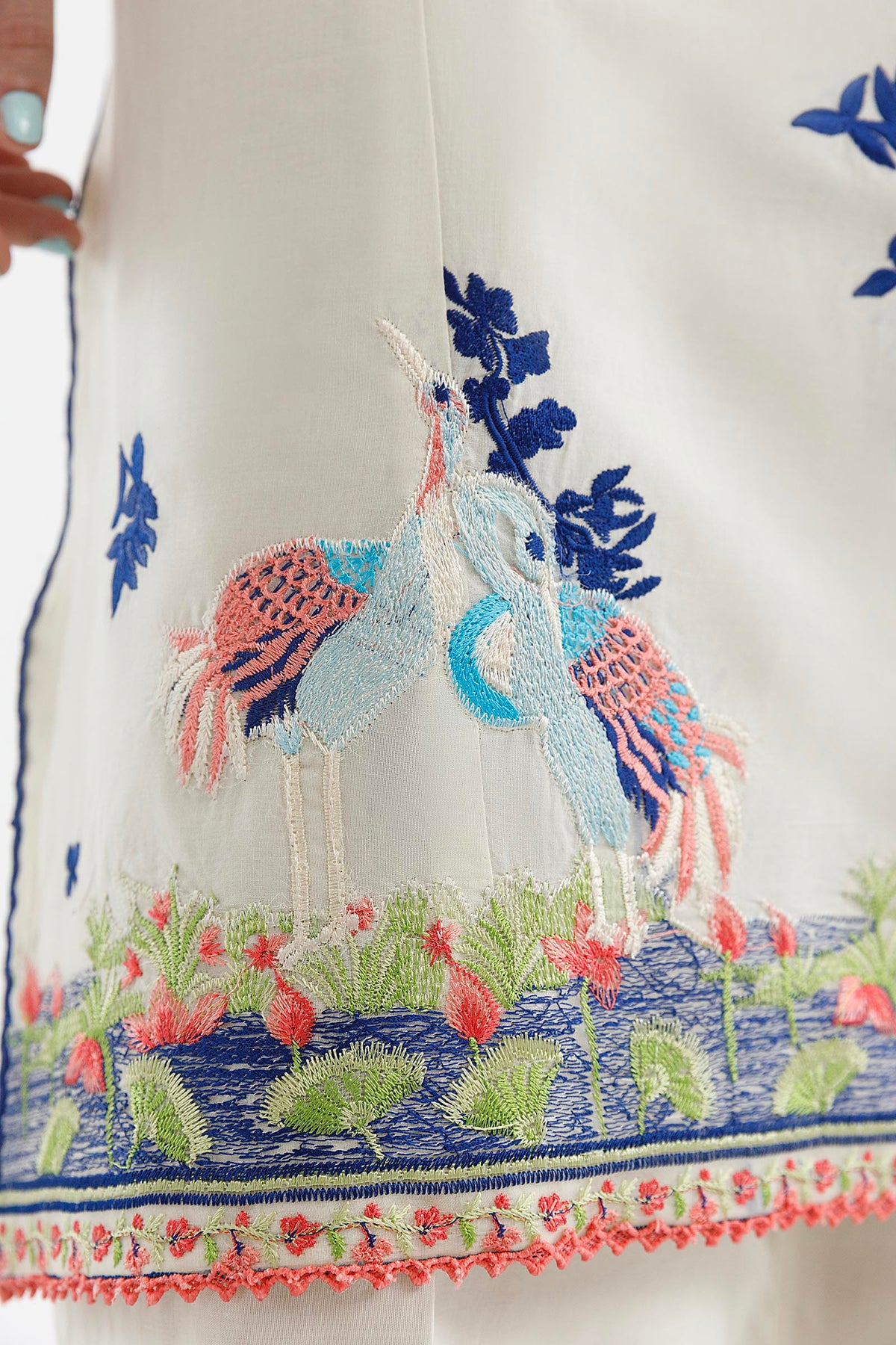 Stitched Embroidered Muzlin Lawn Suit