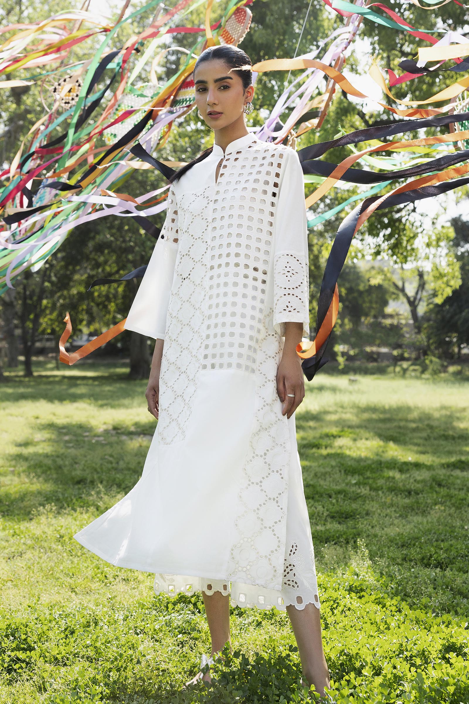 Stitched Embroidered Lawn Shirt+ Culotte