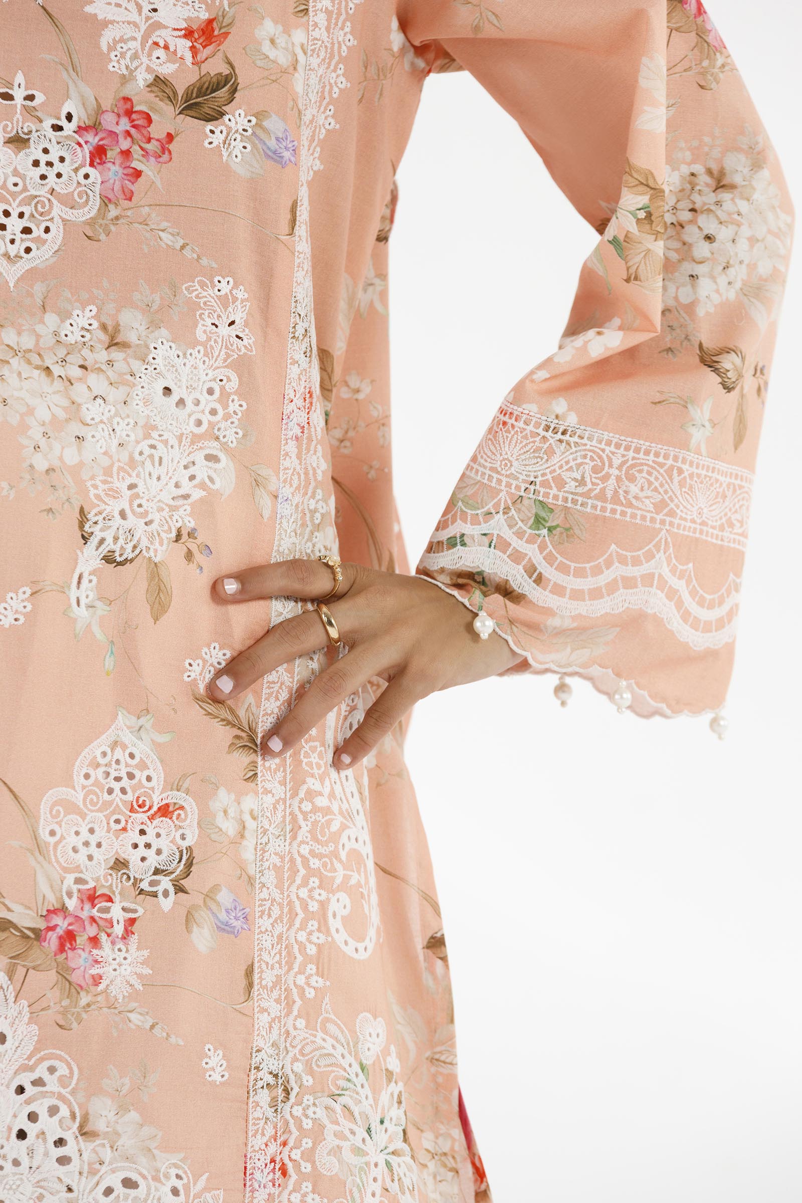 Stitched Embroidered Lawn Shirt + Dupatta