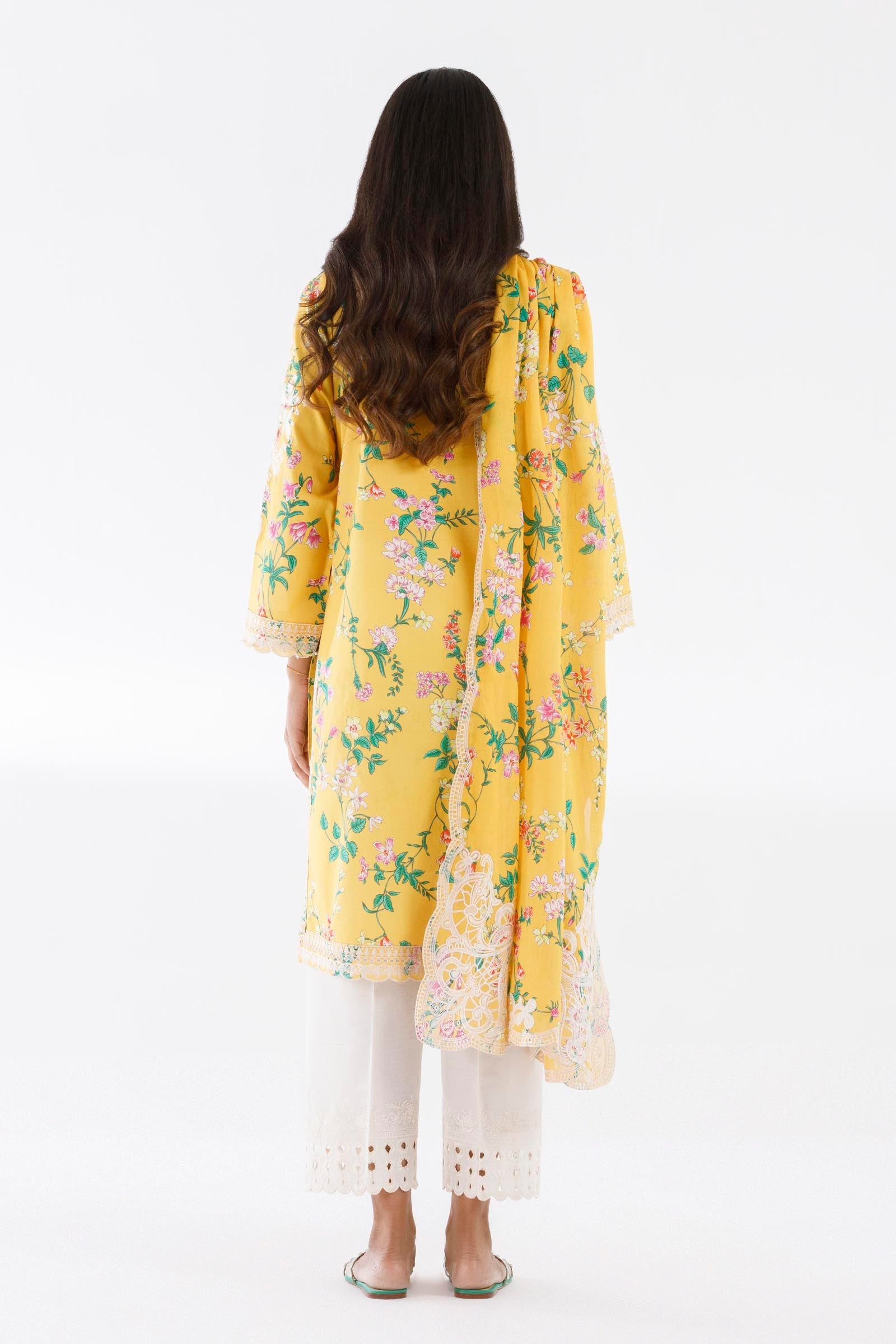 Stitched Embroidered Lawn Suit