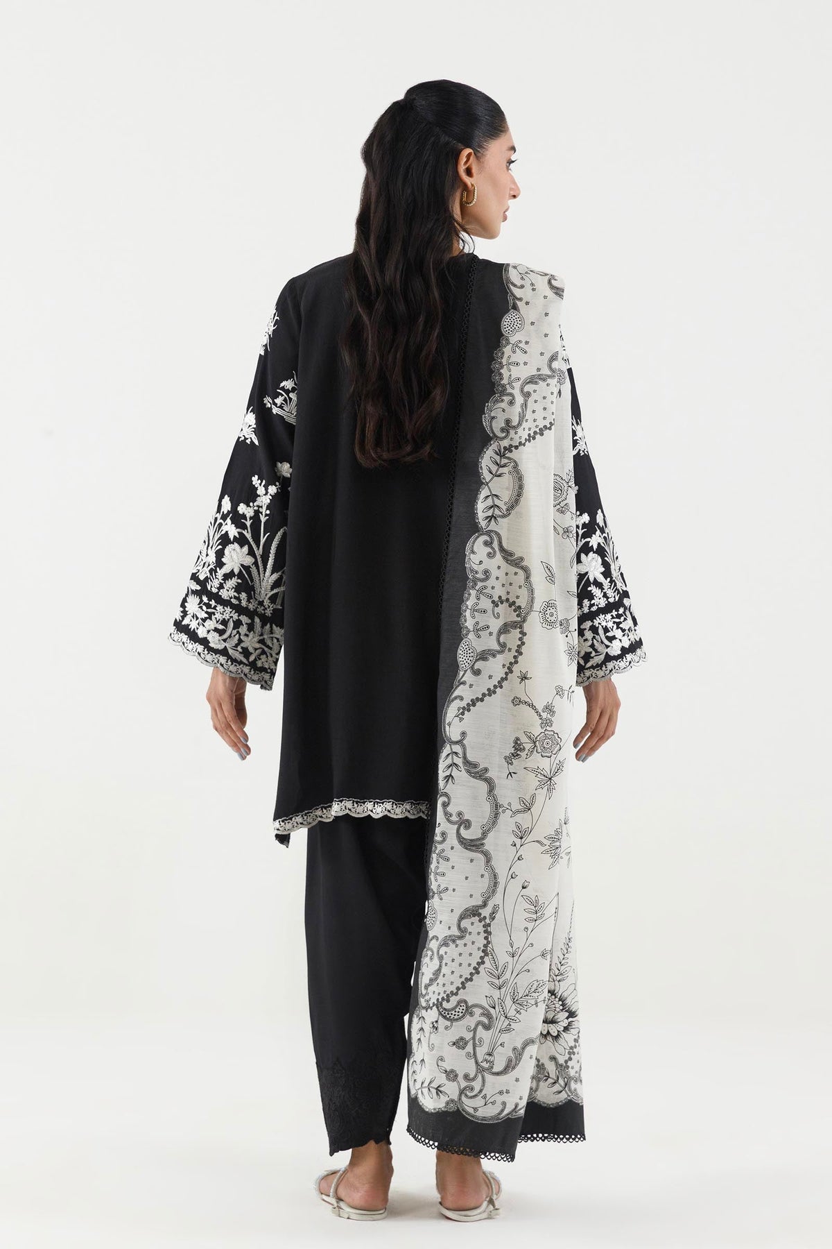 Stitched Embroidered Raw Silk Suit