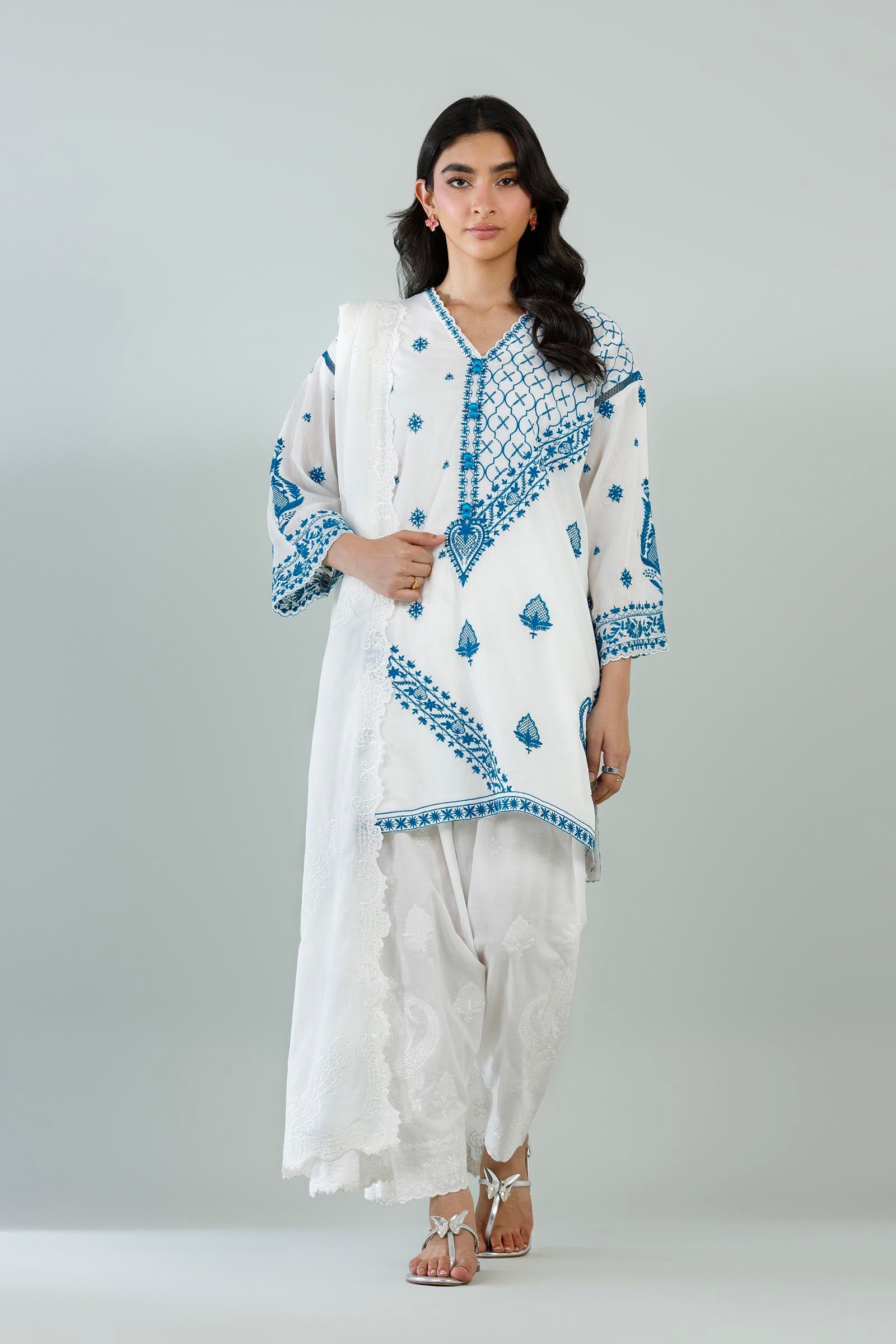 Stitched Embroidered Lawn Shirt + Shalwar