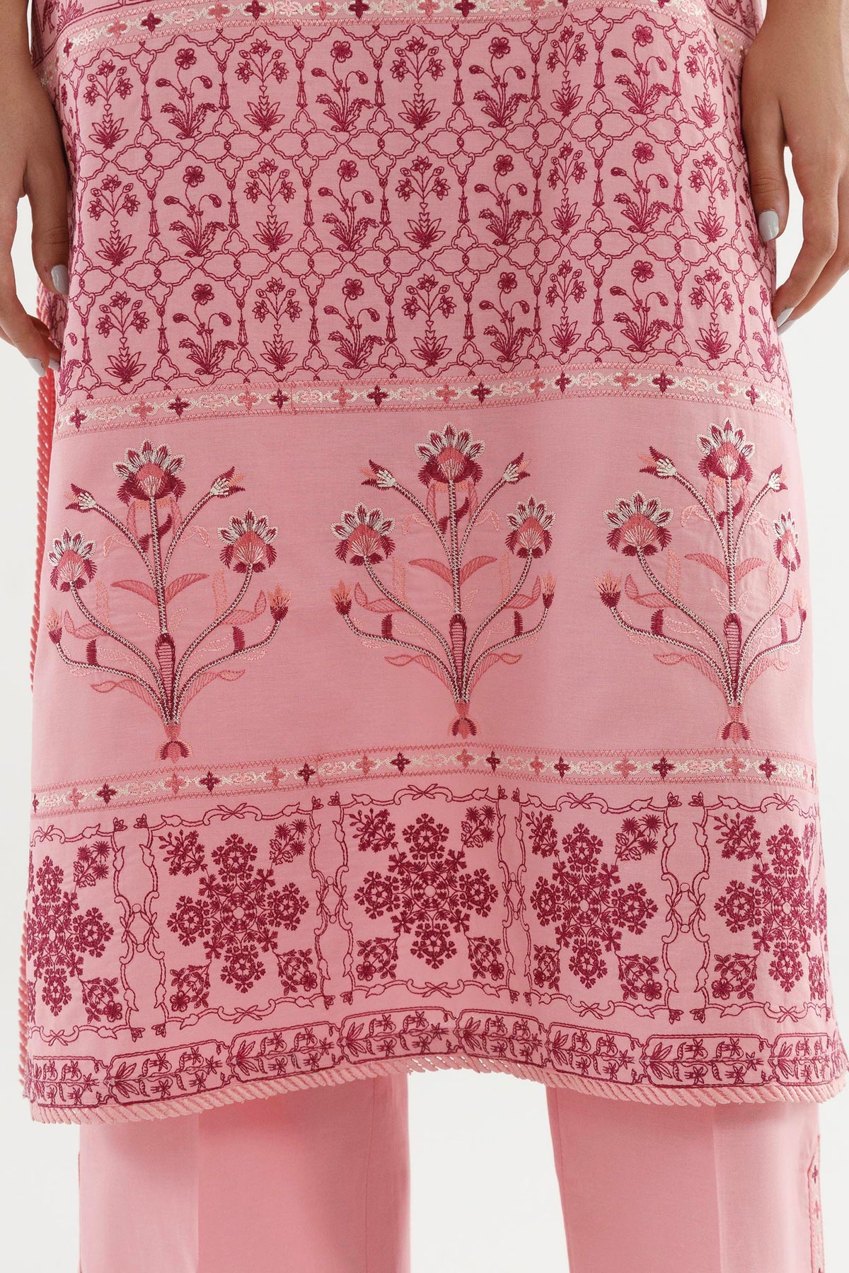 Stitched Embroidered Lawn Shirt+ Culotte