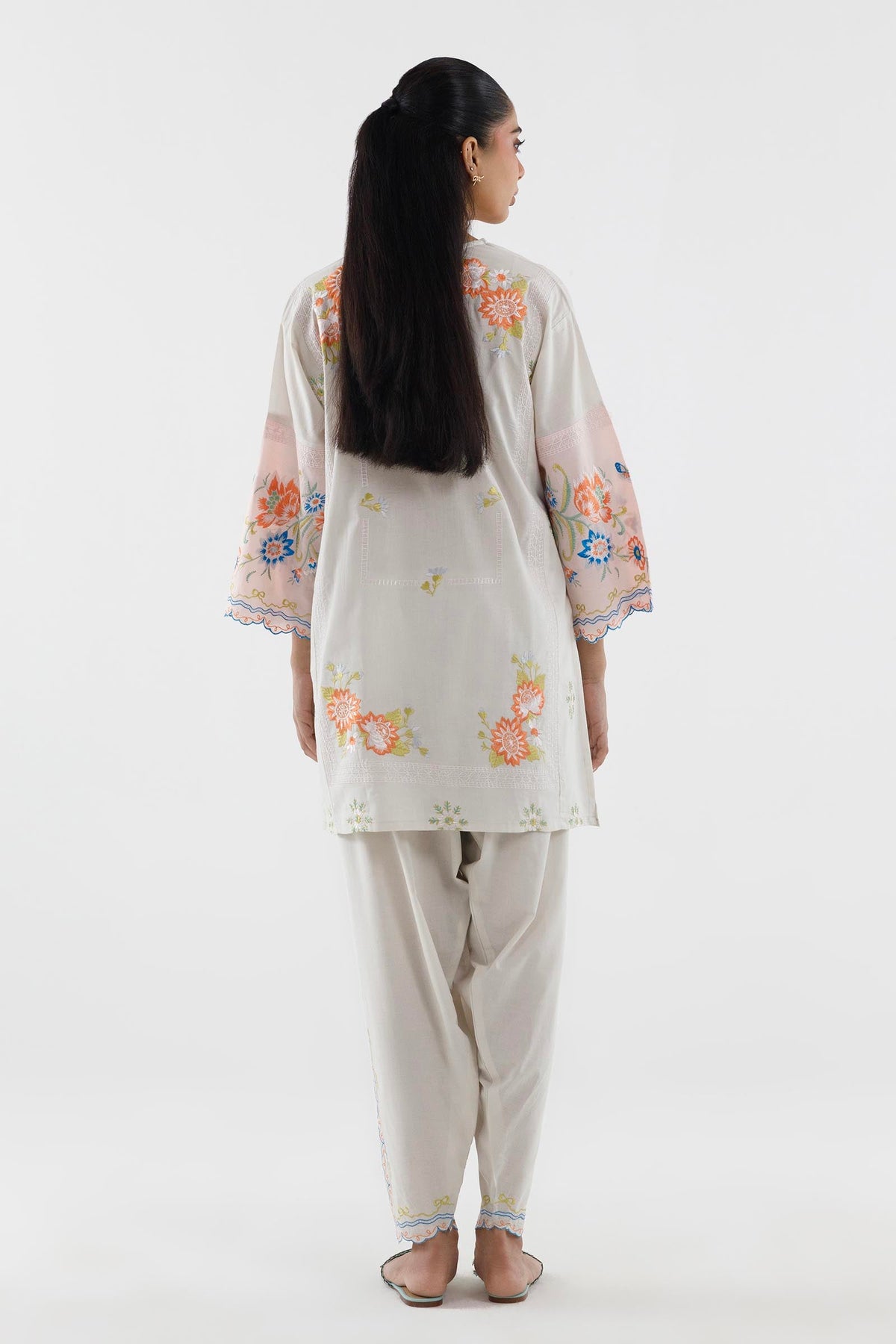 Stitched Embroidered Lawn Shirt+ Shalwar