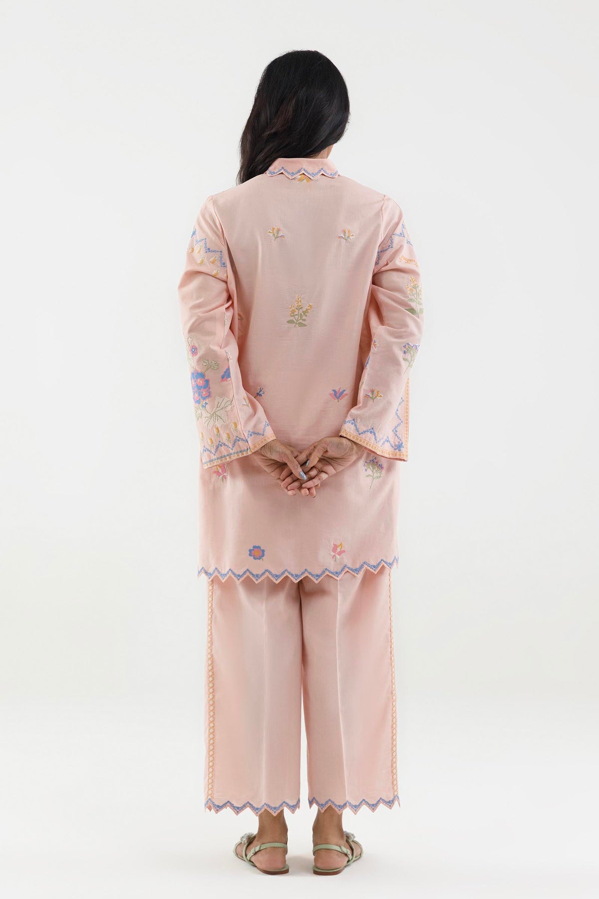 Stitched Embroidered Lawn Shirt+ Culotte