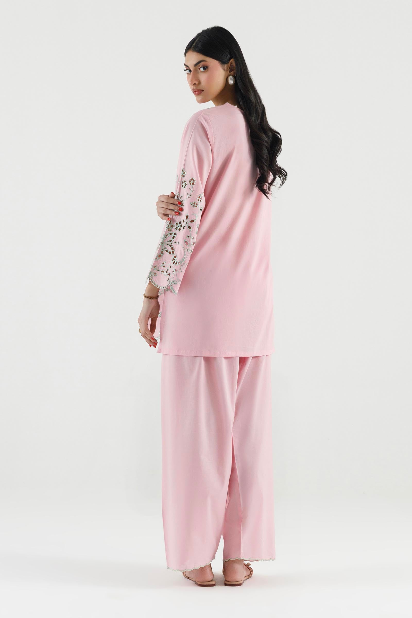 Stitched Embroidered Lawn Shirt+ Culotte