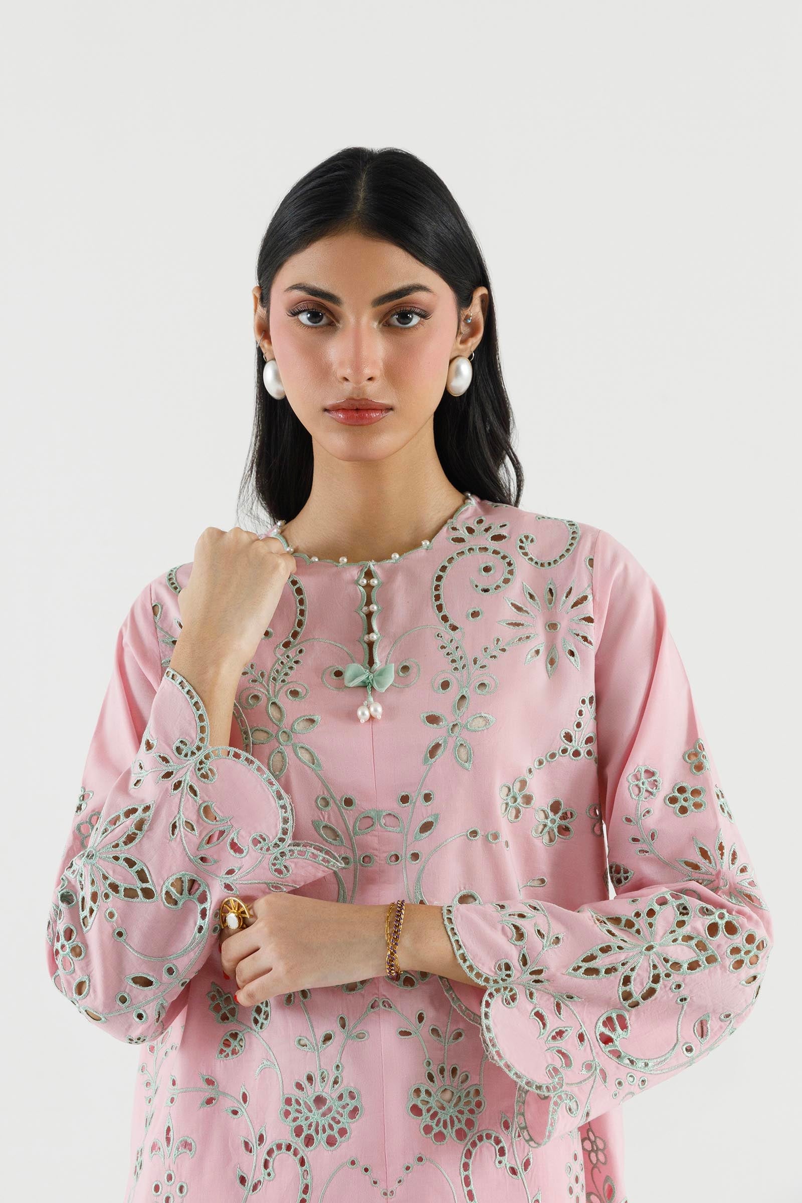 Stitched Embroidered Lawn Shirt+ Culotte