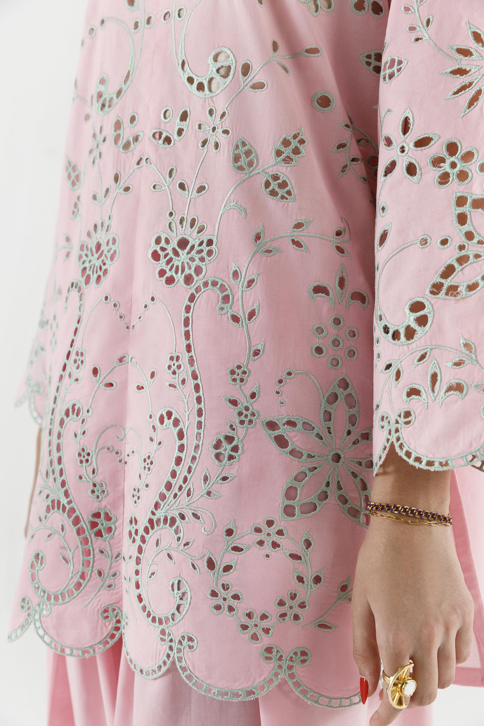 Stitched Embroidered Lawn Shirt+ Culotte