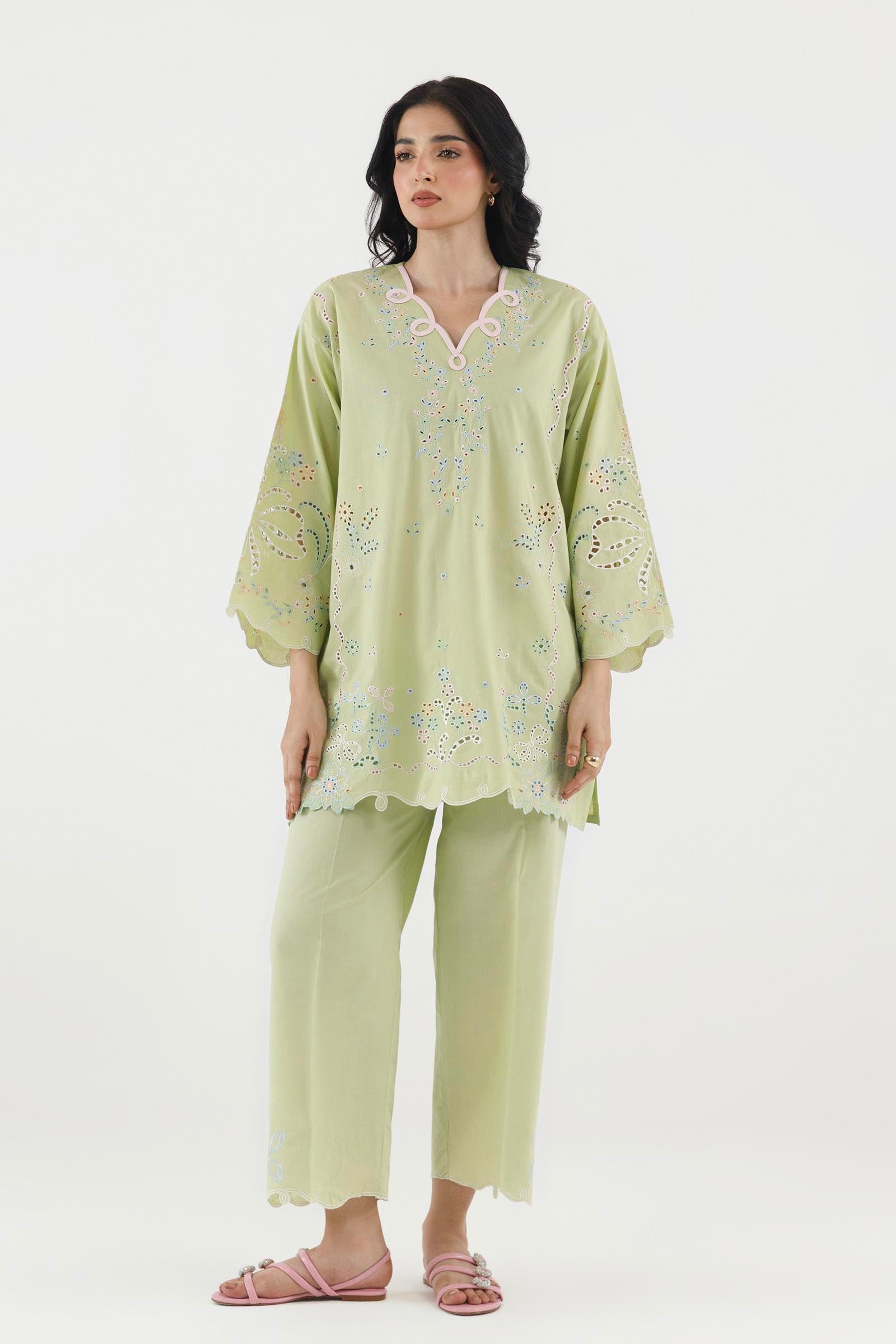 Stitched Embroidered Lawn Shirt + Shalwar