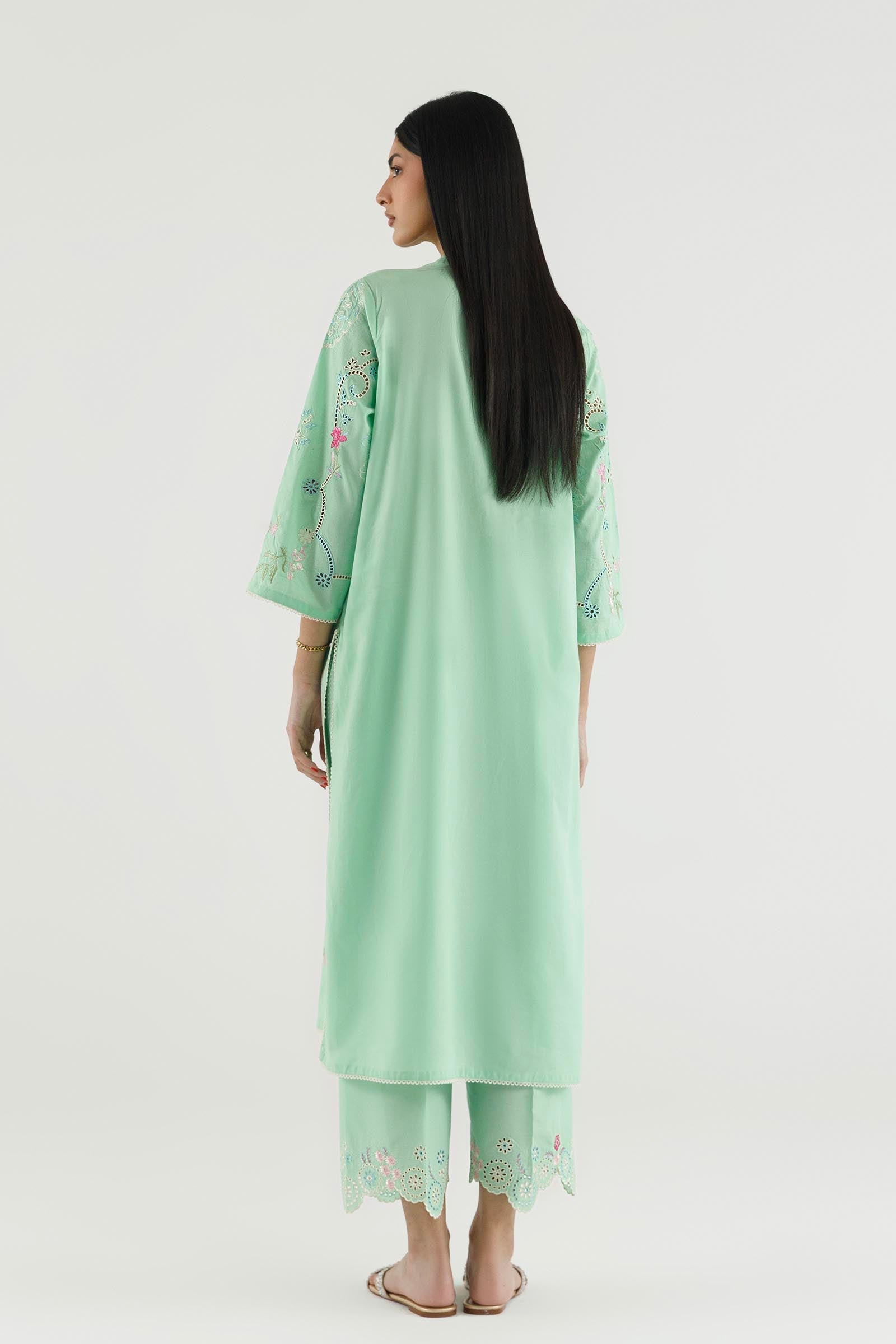 Stitched Embroidered Lawn Shirt+ Culotte