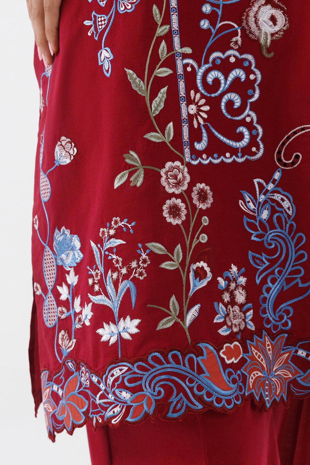 Stitched Embroidered Lawn Shirt+ Culotte