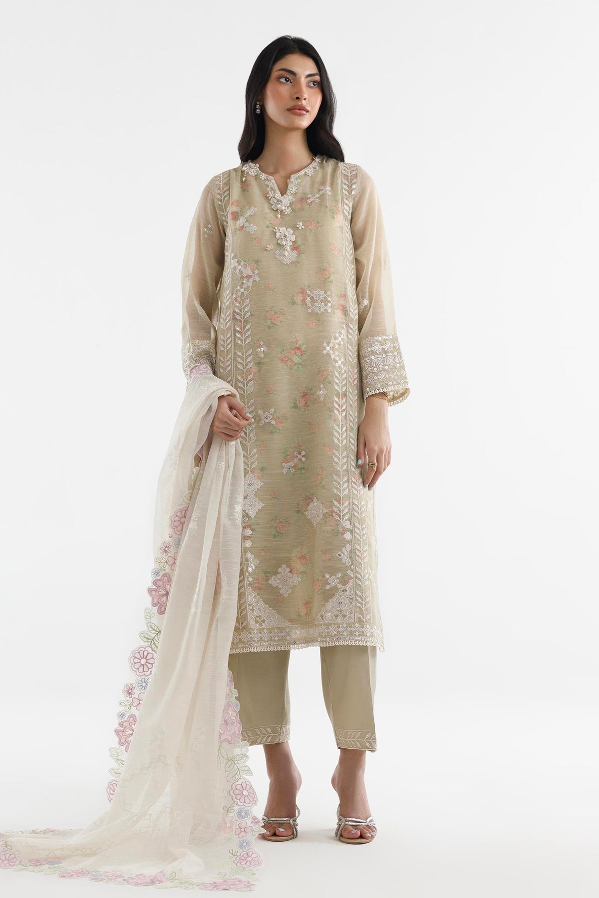 Stitched Embroidered Slub Suit