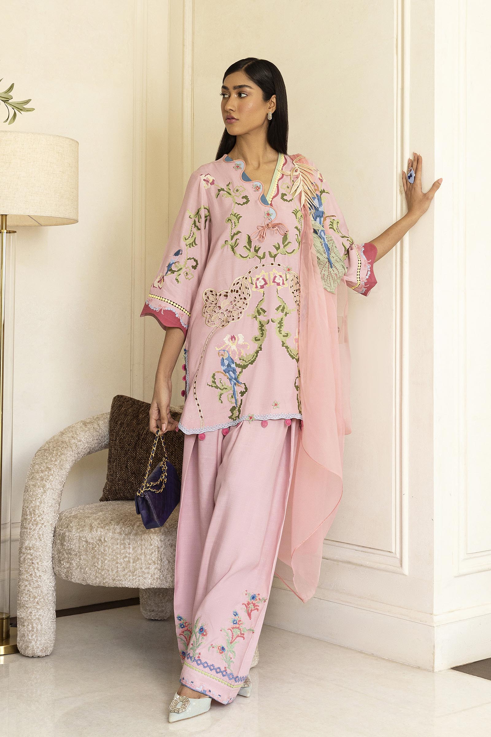 Stitched Organza Dupatta