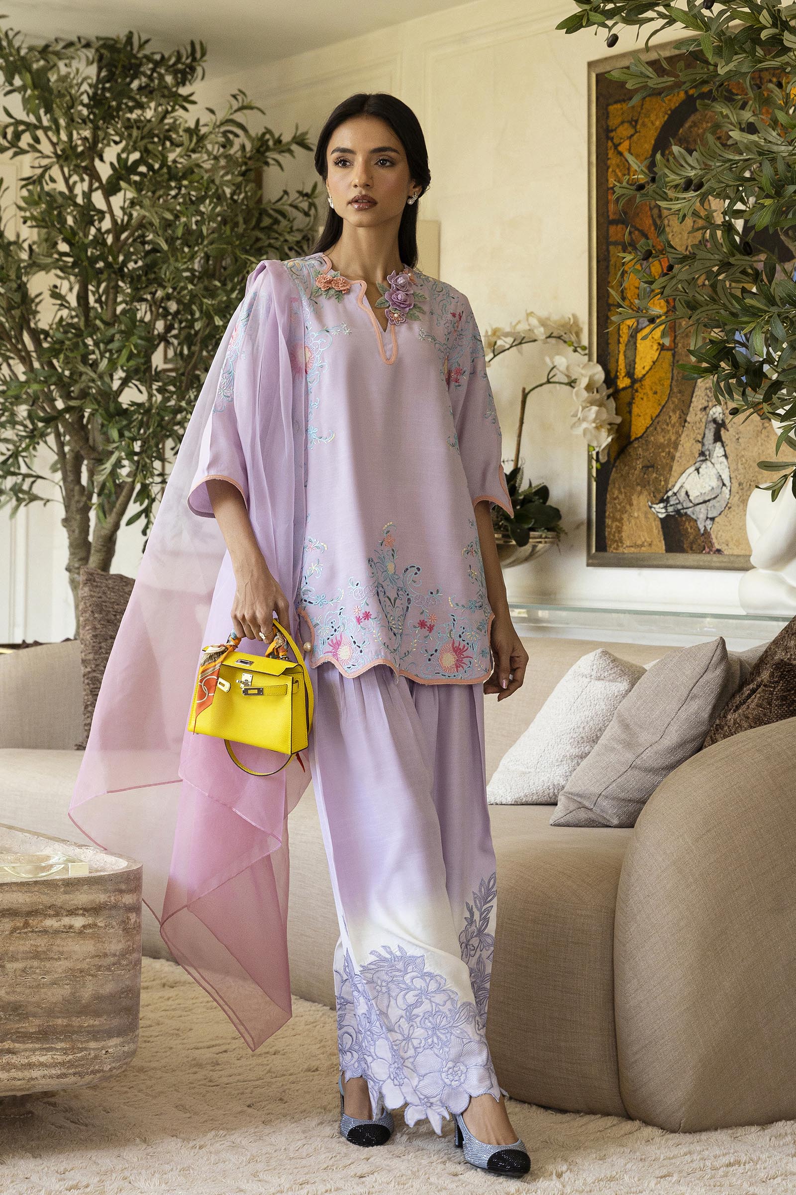Stitched Organza Tie & Dye Dupatta