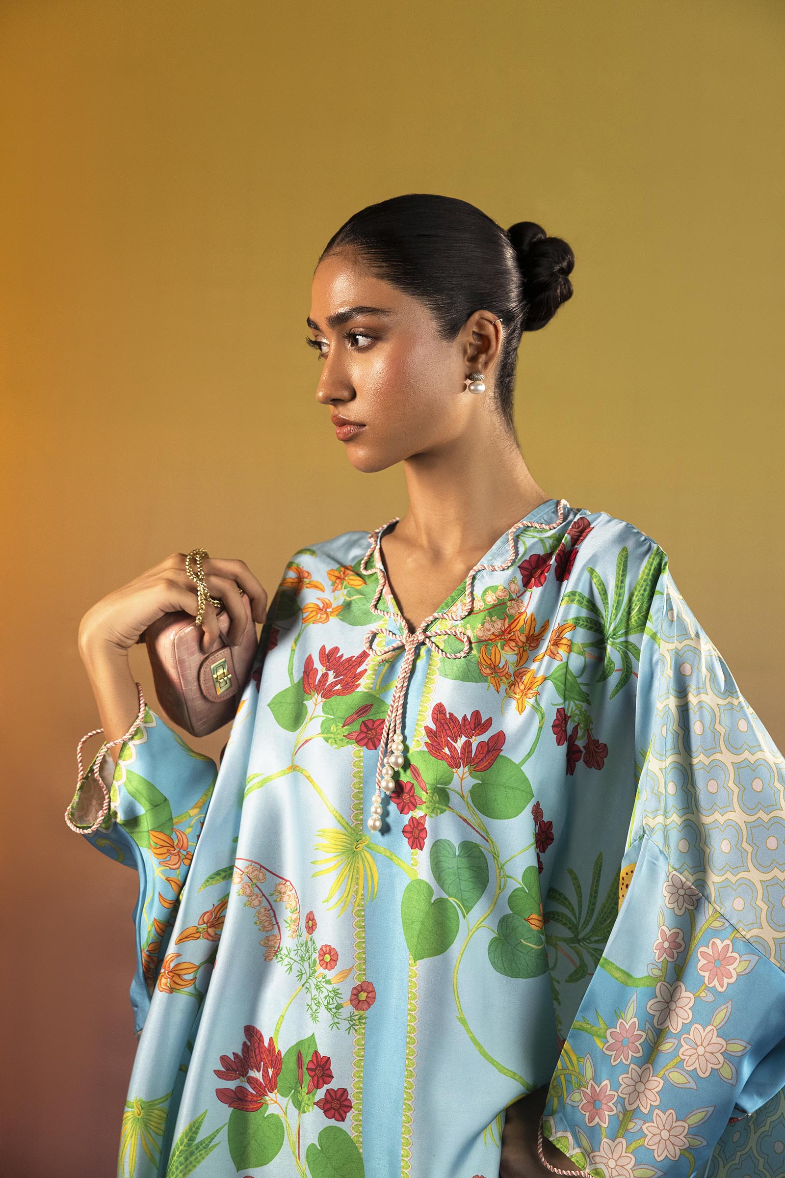 Stitched Printed Satin Shirt + Culotte