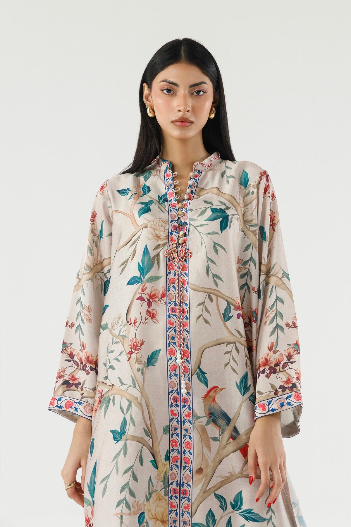 Stitched Printed Satin Shirt + Culotte