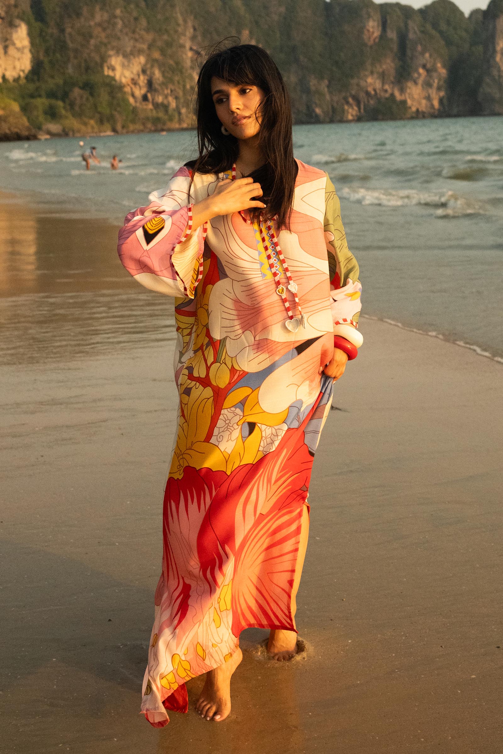 Stitched Printed Raw Silk Shirt