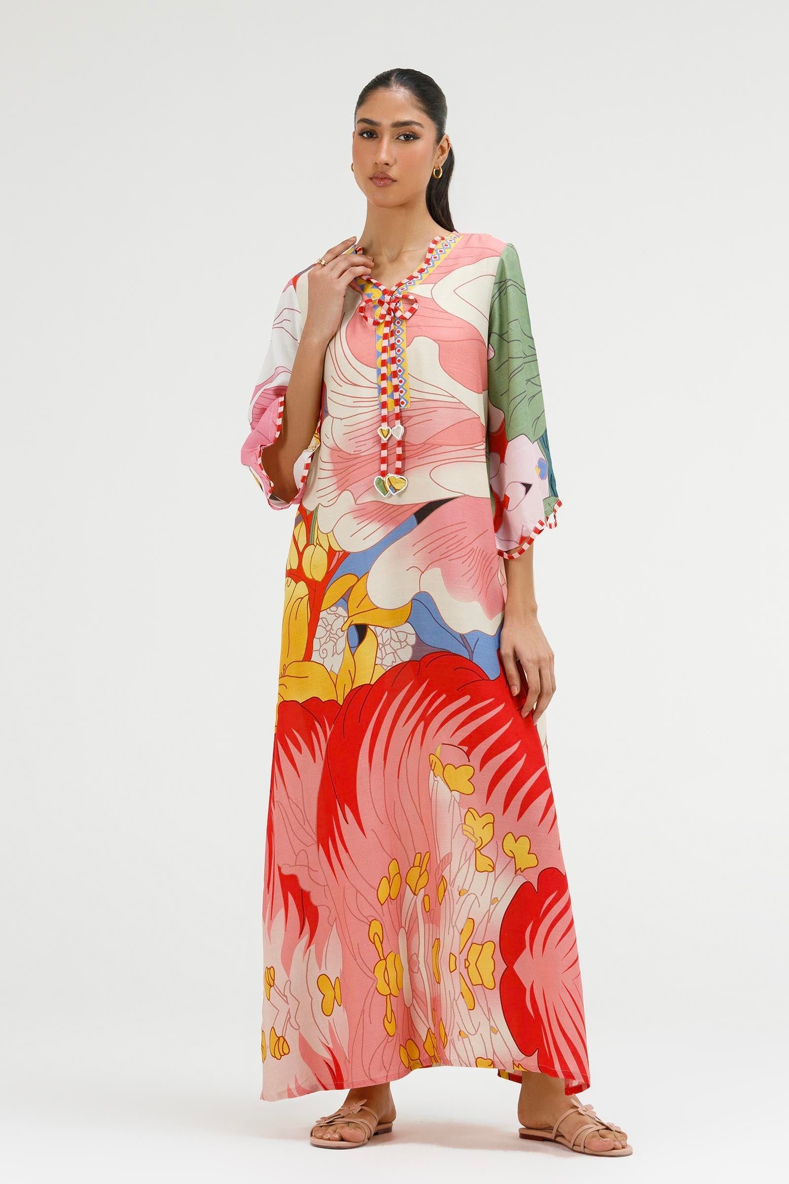 Stitched Printed Raw Silk Shirt