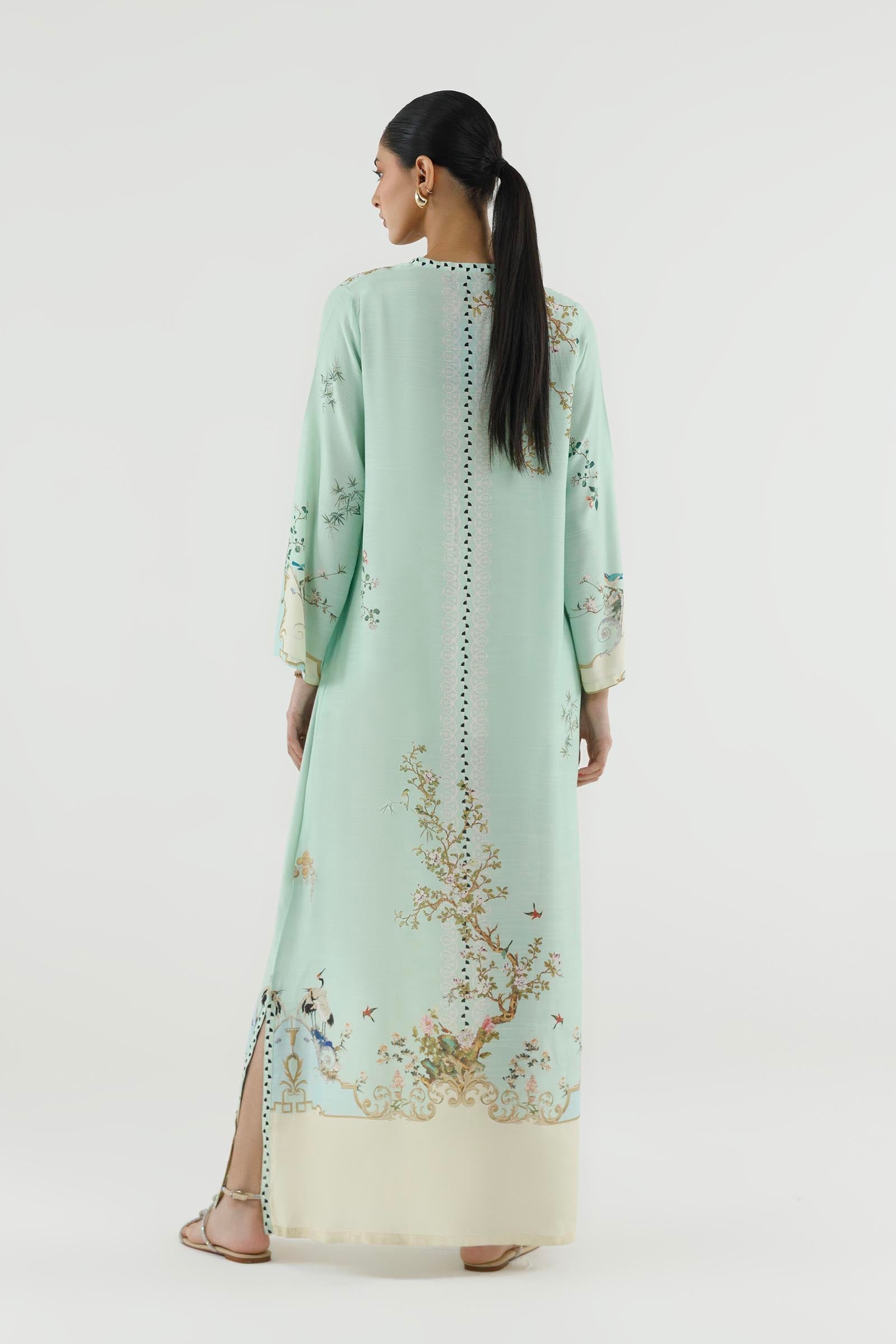 Stitched Printed Raw Silk Shirt