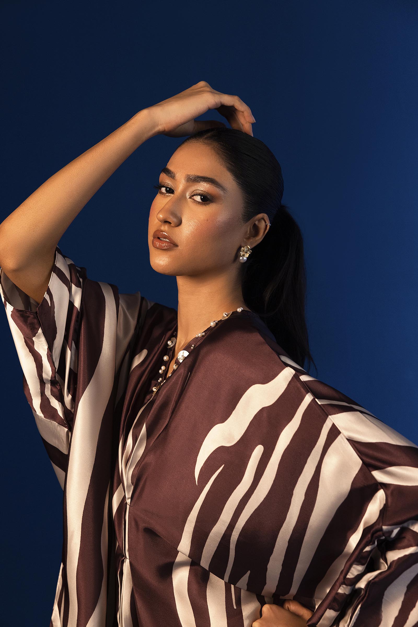 Stitched Printed Satin Shirt+ Culotte