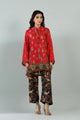 Stitched Printed Satin Shirt+ Culotte