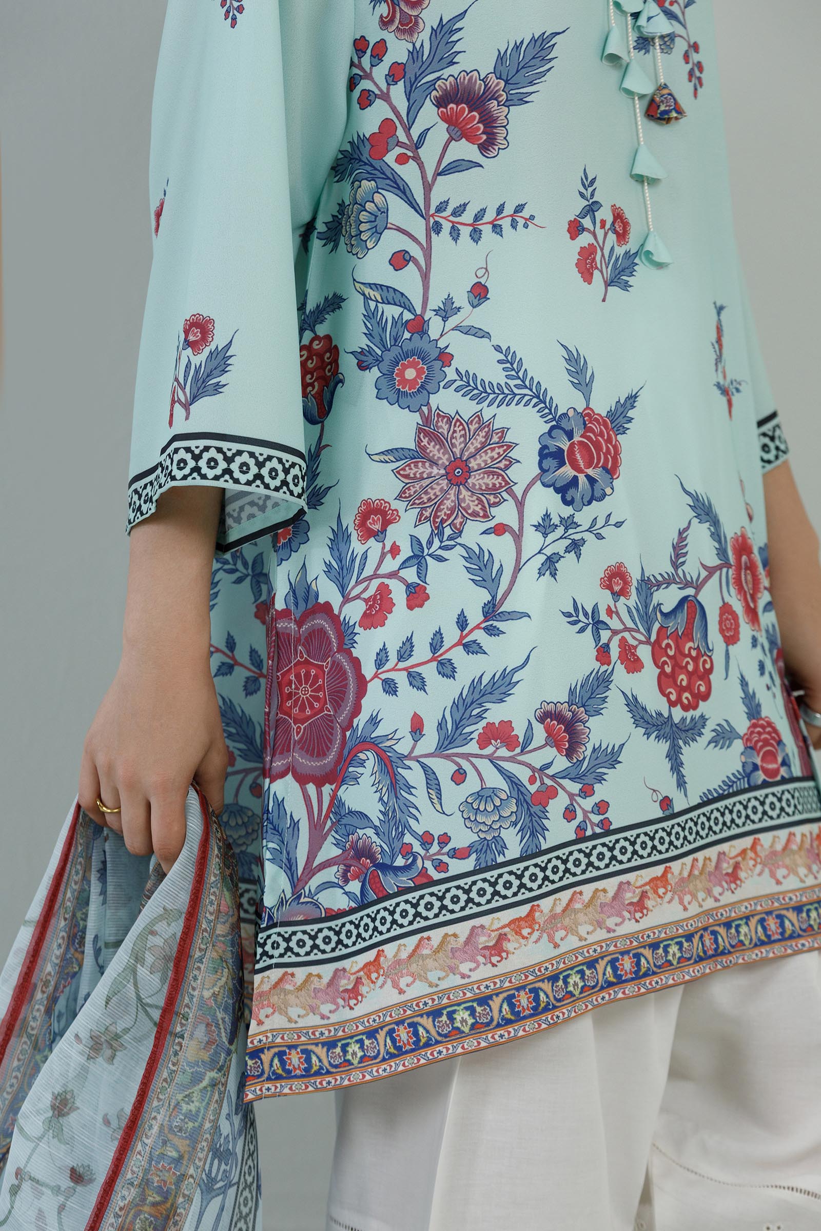 Stitched Printed Crepe Shirt+ Dupatta