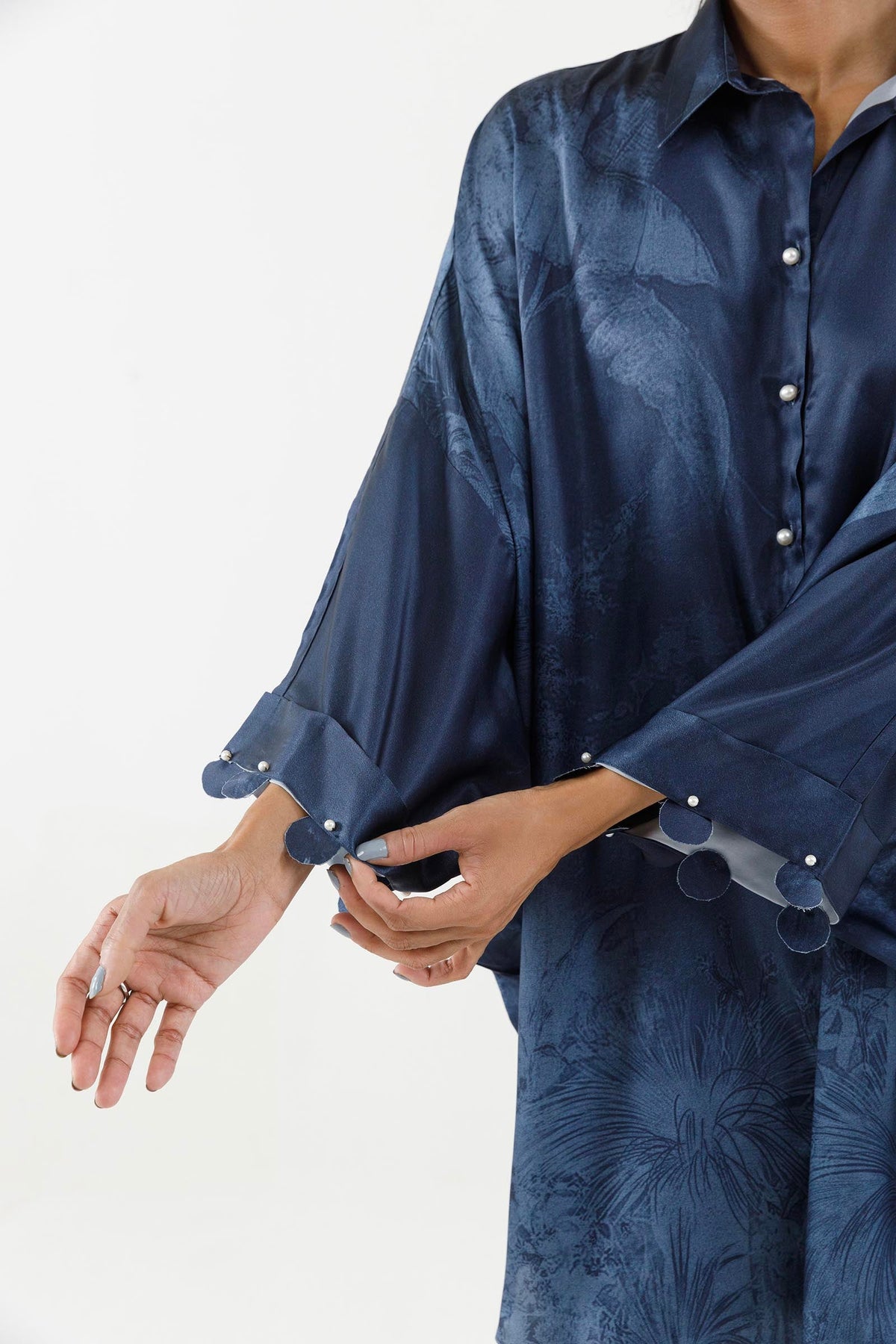 Stitched Printed Satin Shirt+ Shalwar