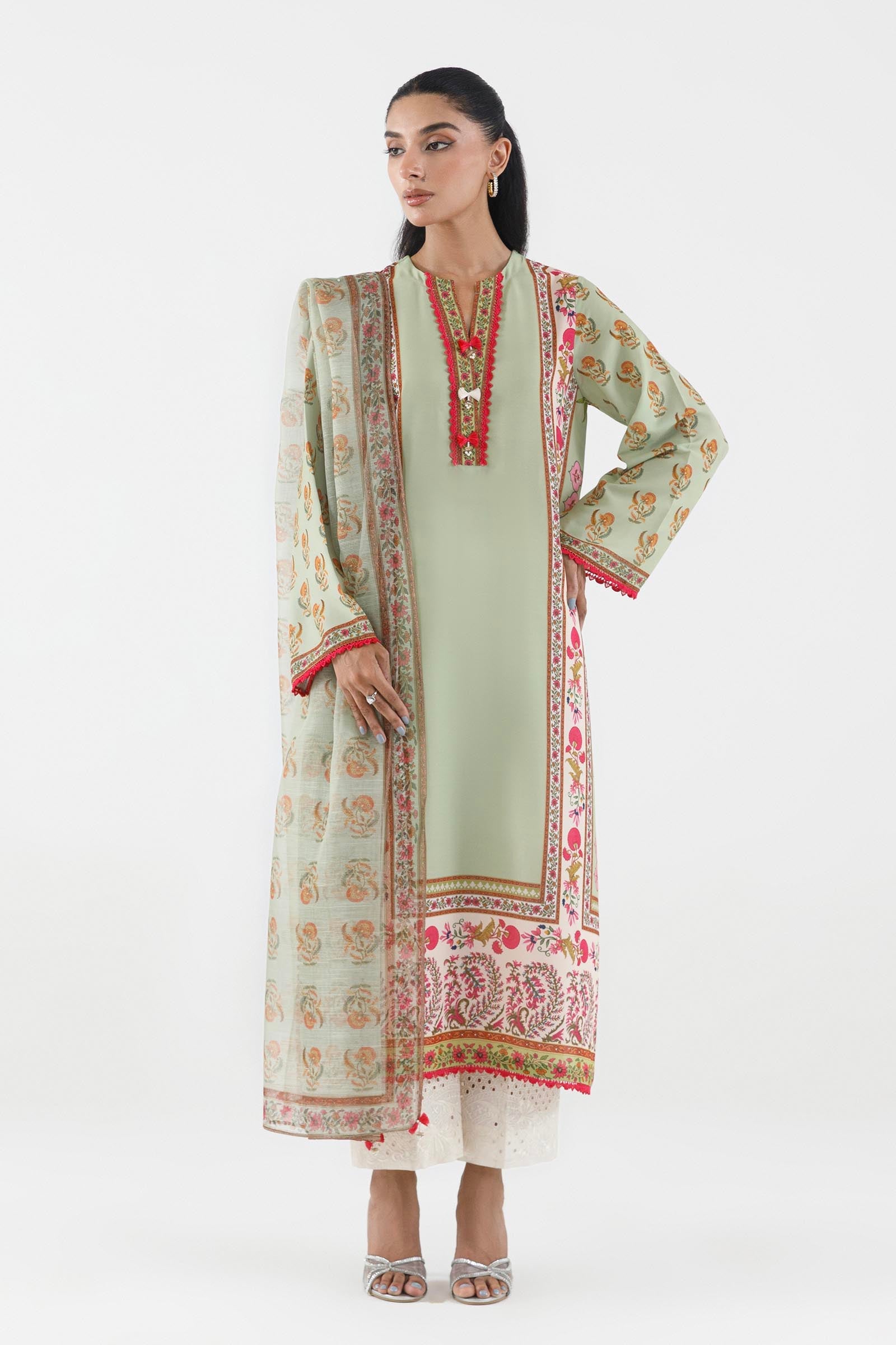Stitched Printed Crepe Shirt+ Dupatta