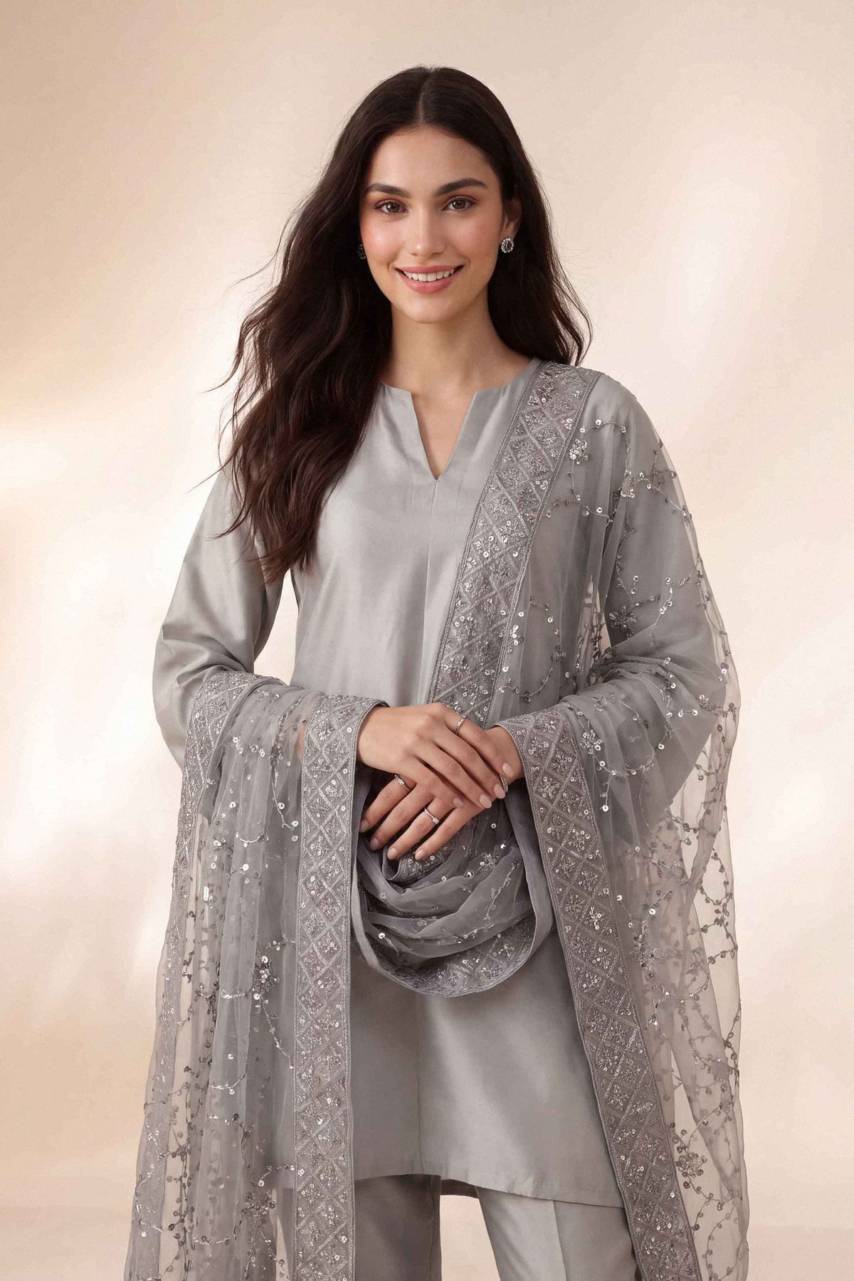 EMBROIDERED DUPATTA - ST1DE-LUXE26WV1-4
