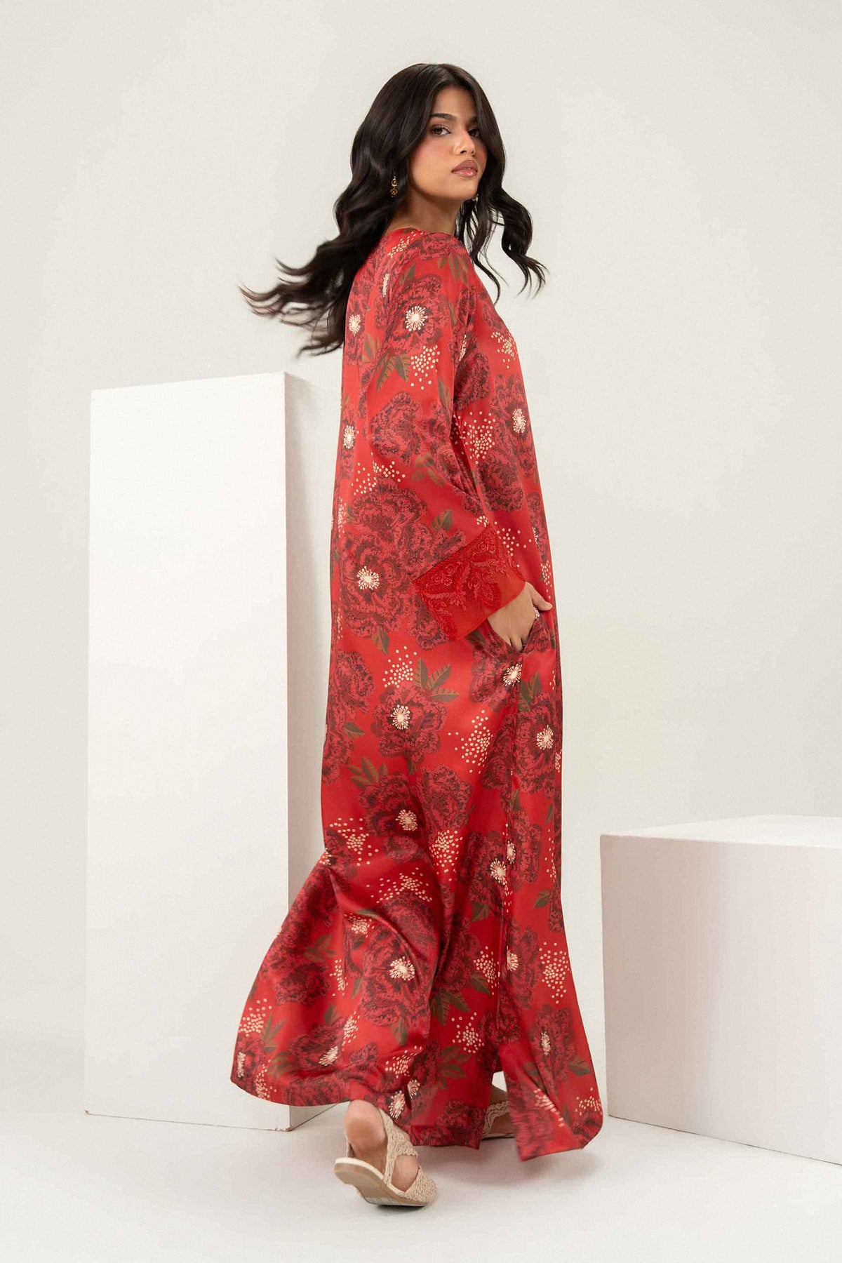 Printed Embroidered Dress - ST1SE-JALA26WV1-3