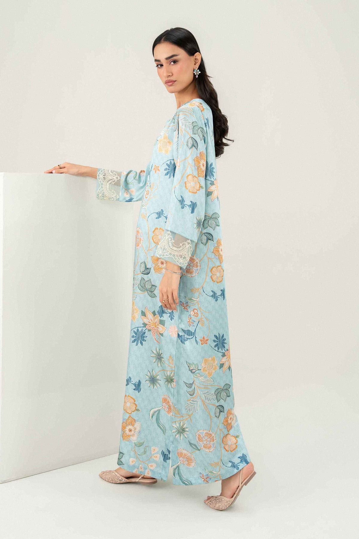 Printed Embroidered Jalabiya - ST1SE-JALA26WV1-5