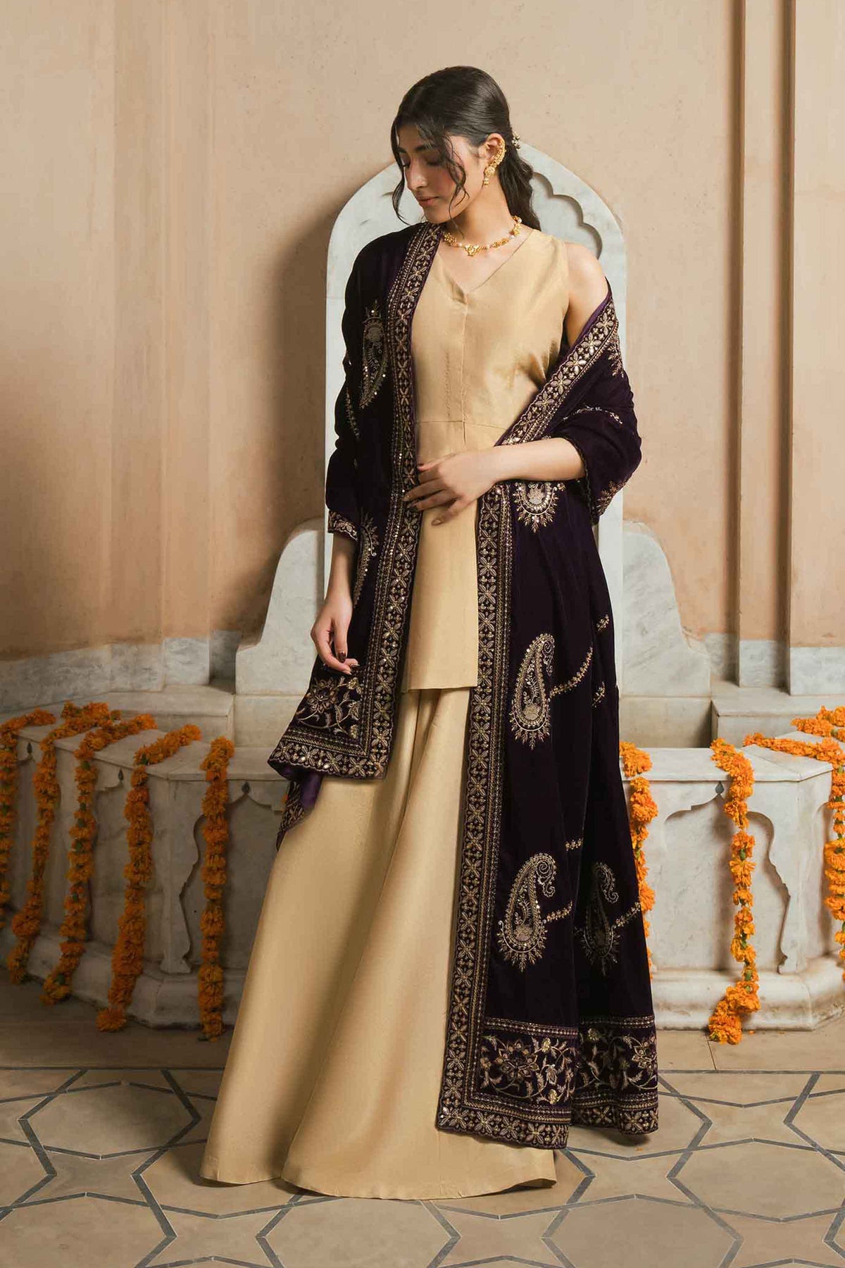 Embroidered Shawl - ST1SE-LUXE26WV1-7