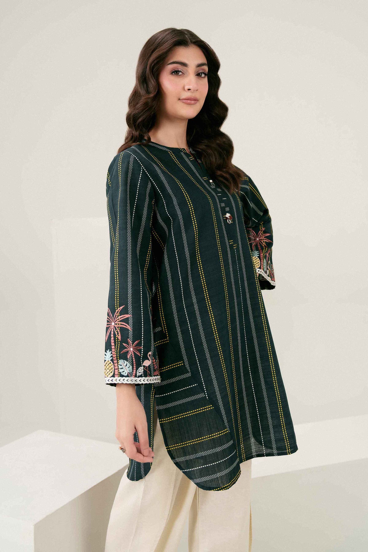 Printed Embroidered Shirt - ST1SE-PRET26WV2-12