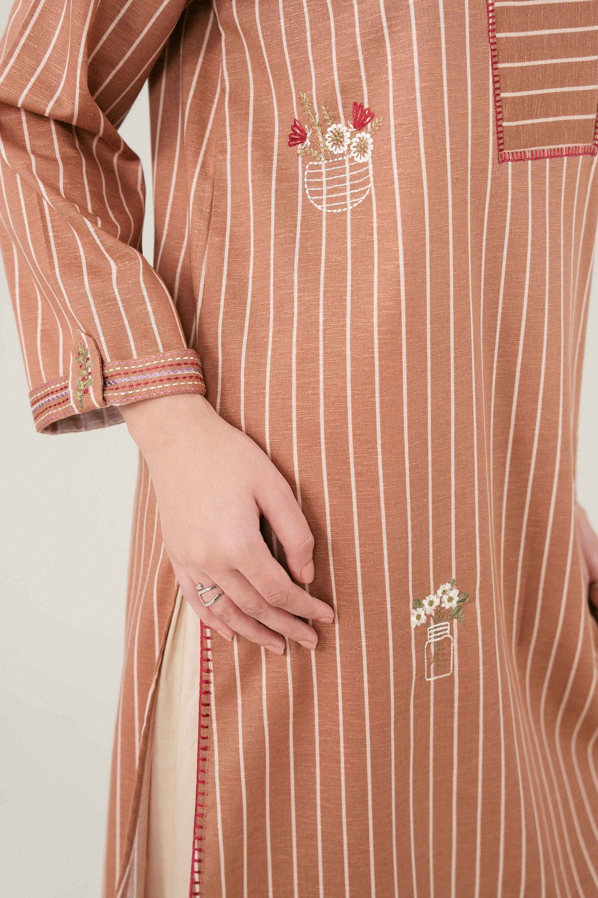 Printed Embroidered Shirt - ST1SE-PRET26WV2-16