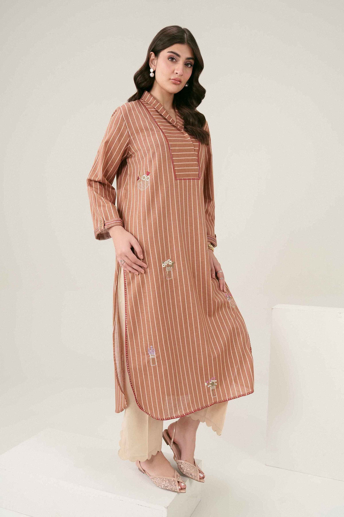 Printed Embroidered Shirt - ST1SE-PRET26WV2-16