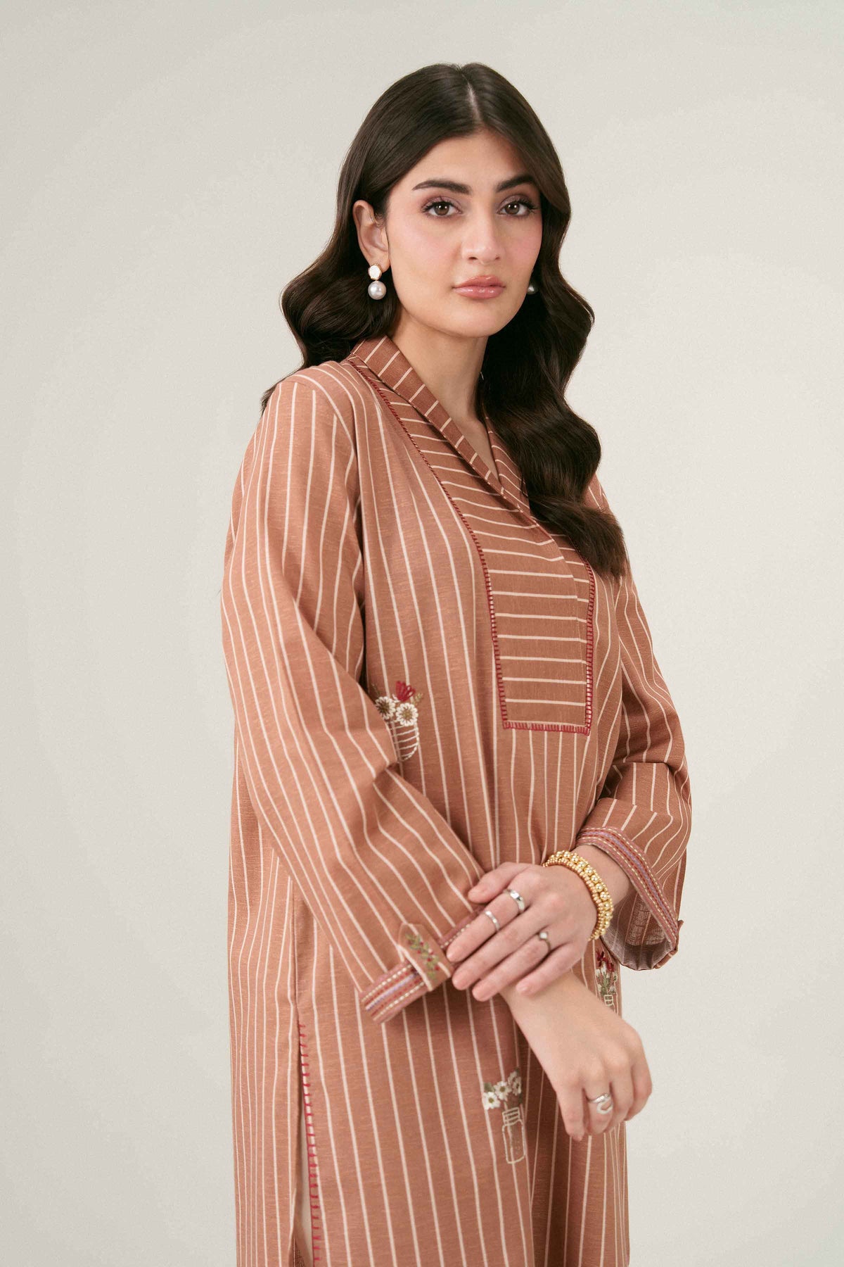 Printed Embroidered Shirt - ST1SE-PRET26WV2-16
