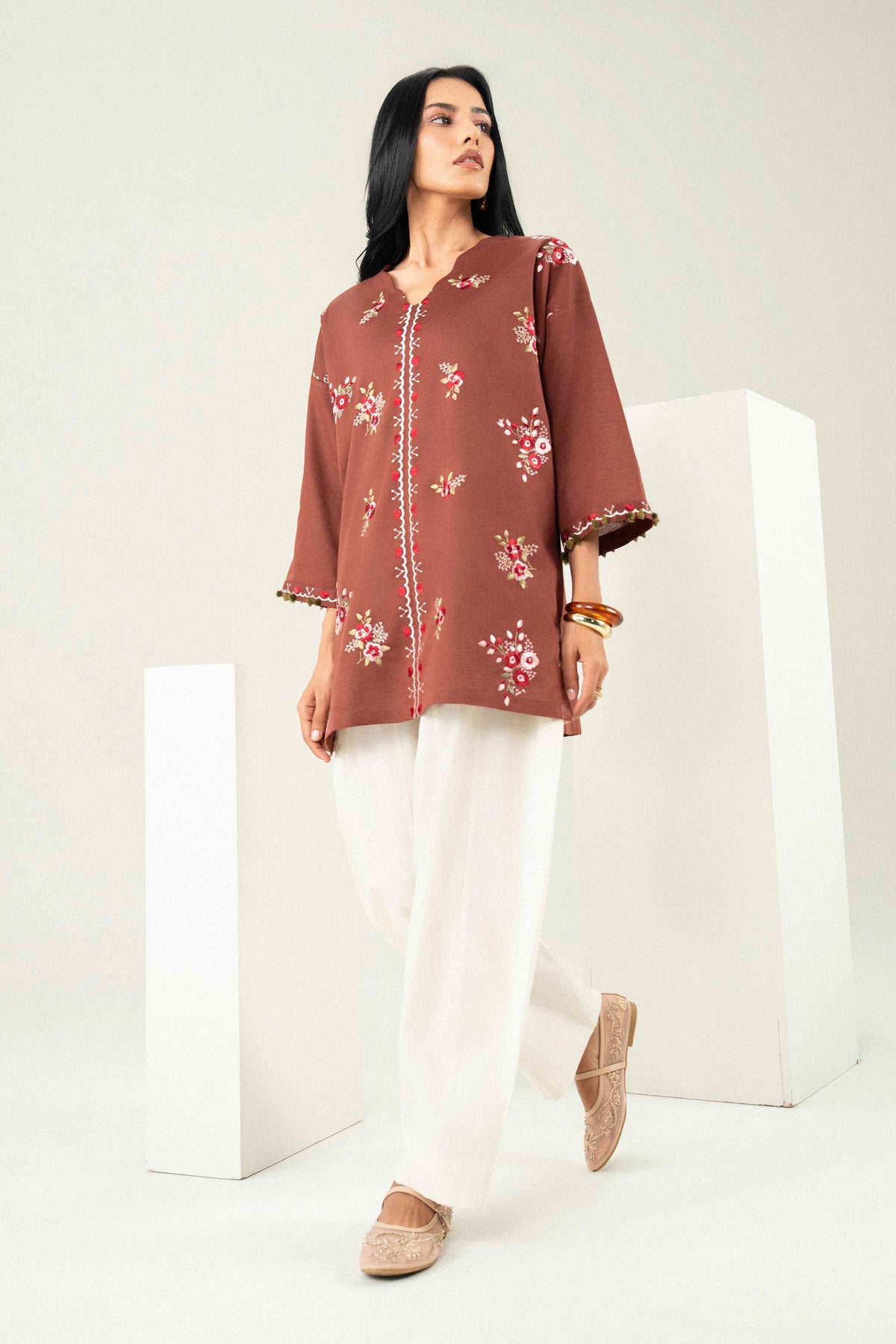 Printed Embroidered Shirt - ST1SE-PRET26WV2-20
