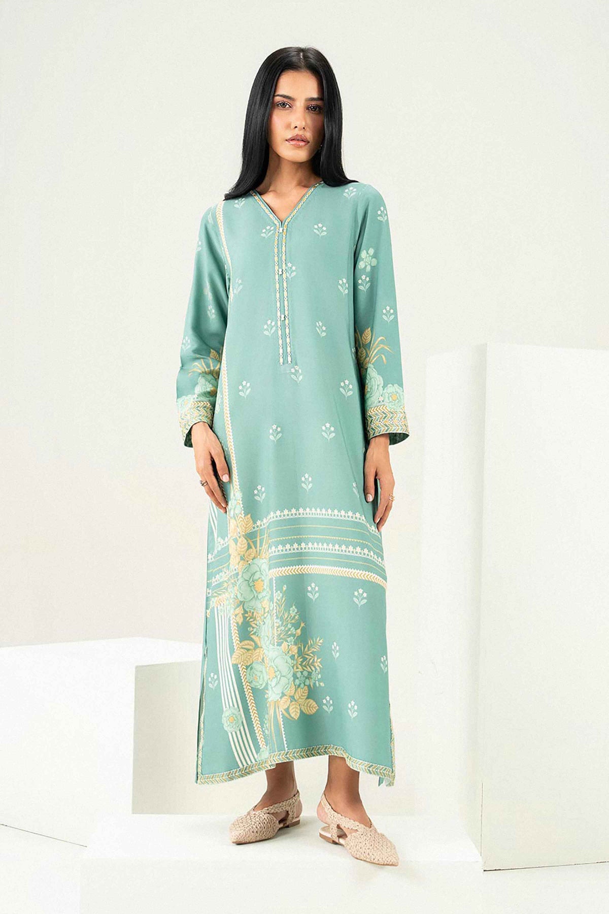 Printed Embroidered Kaftan - ST1SE-PRET26WV2-22