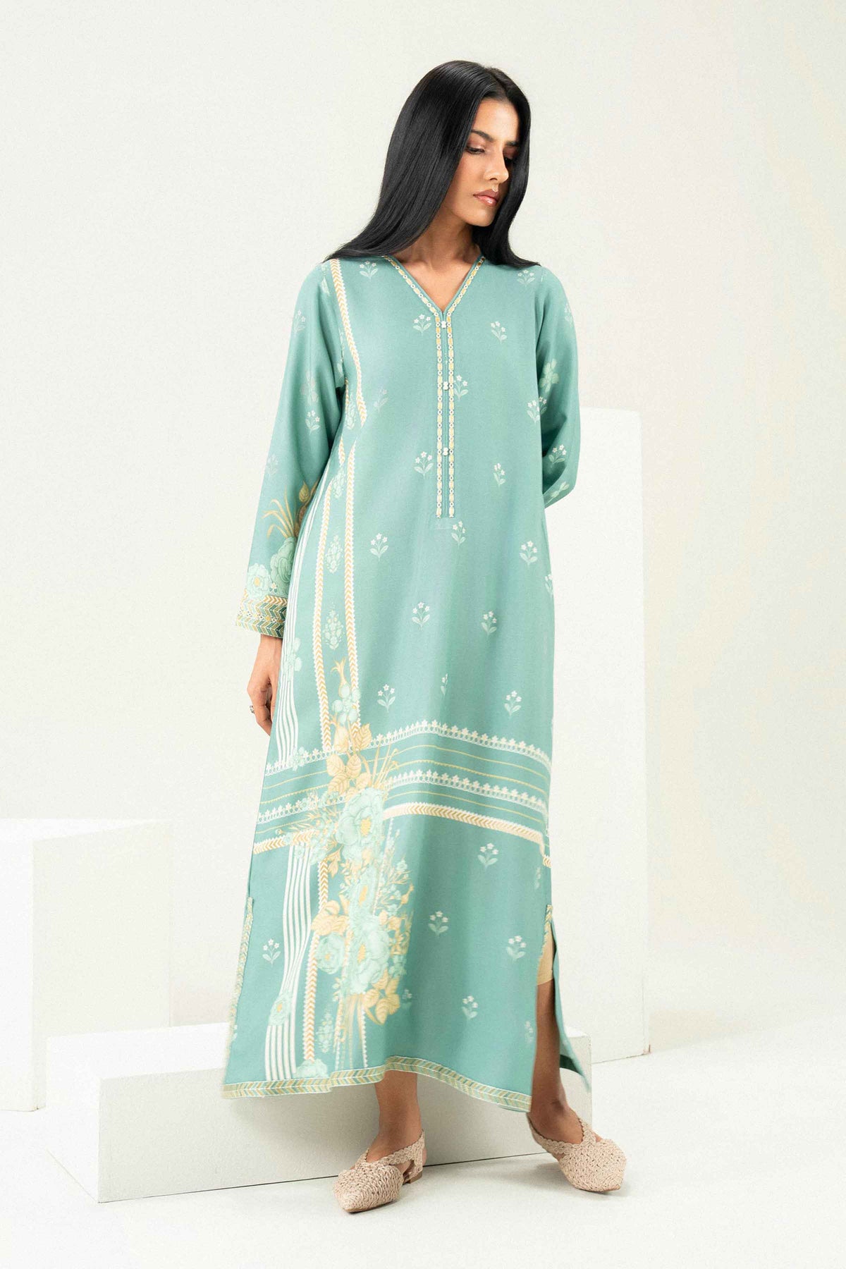 Printed Embroidered Kaftan - ST1SE-PRET26WV2-22