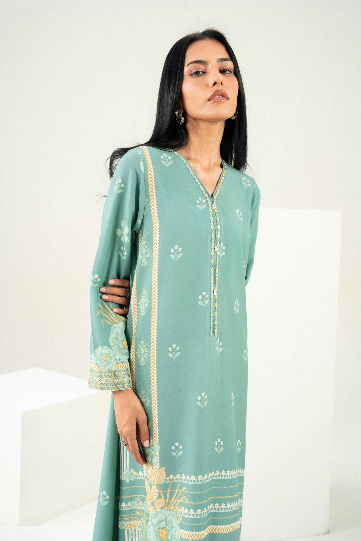 Printed Embroidered Kaftan - ST1SE-PRET26WV2-22