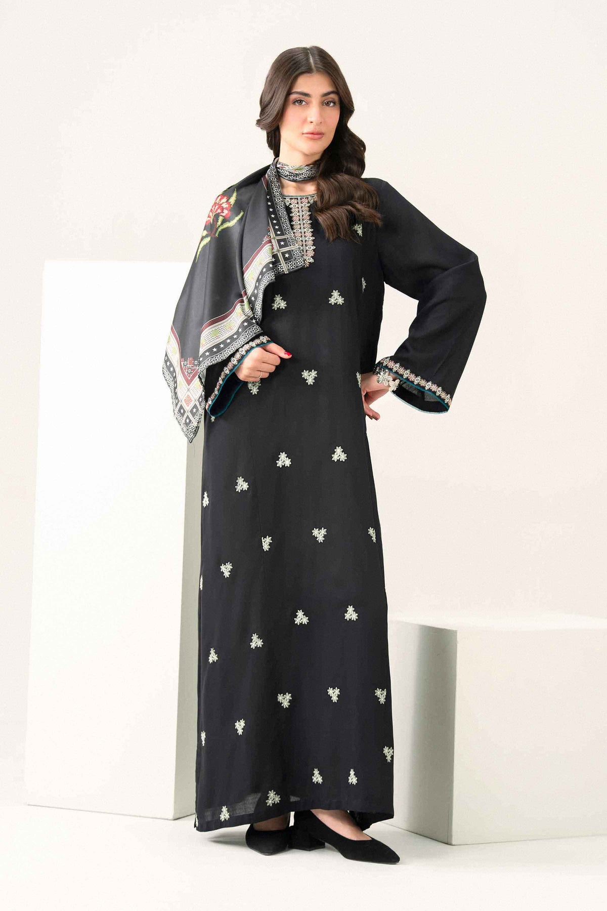 2 Piece - Printed Embroidered Dress - ST2SDE-JALA26WV2-1