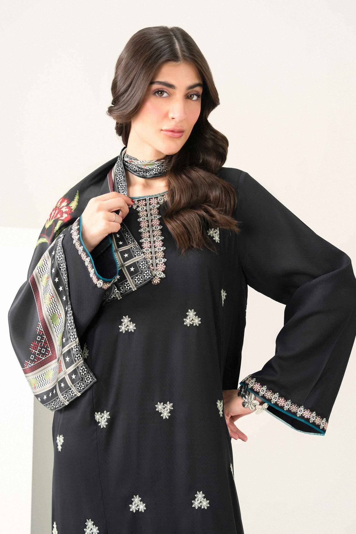 2 Piece - Printed Embroidered Dress - ST2SDE-JALA26WV2-1