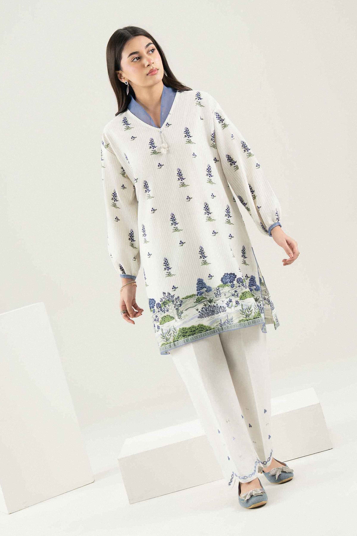 2 Piece - Printed Embroidered Suit - ST2STE-PRET26WV2-21